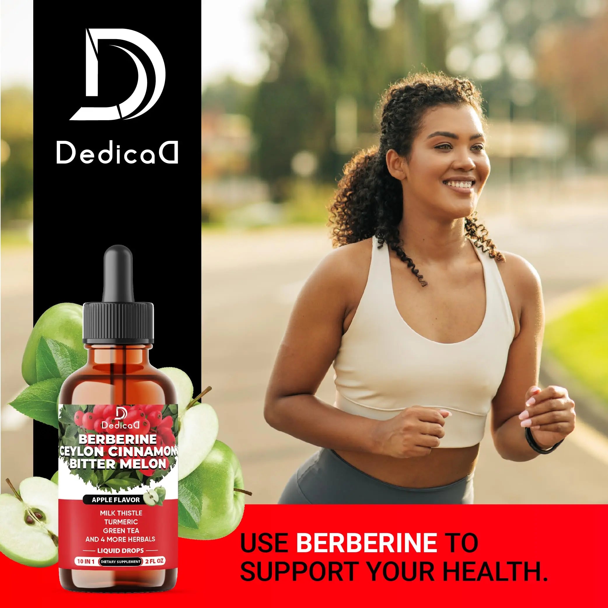 DEDICAD 10in1 Berberine HCl Drops - Liposomal Berberine Liquid - Activator Berberine with Ceylon Cinnamon, Bitter Melon, and 7 More - 60ml DEDICAD Au supplements