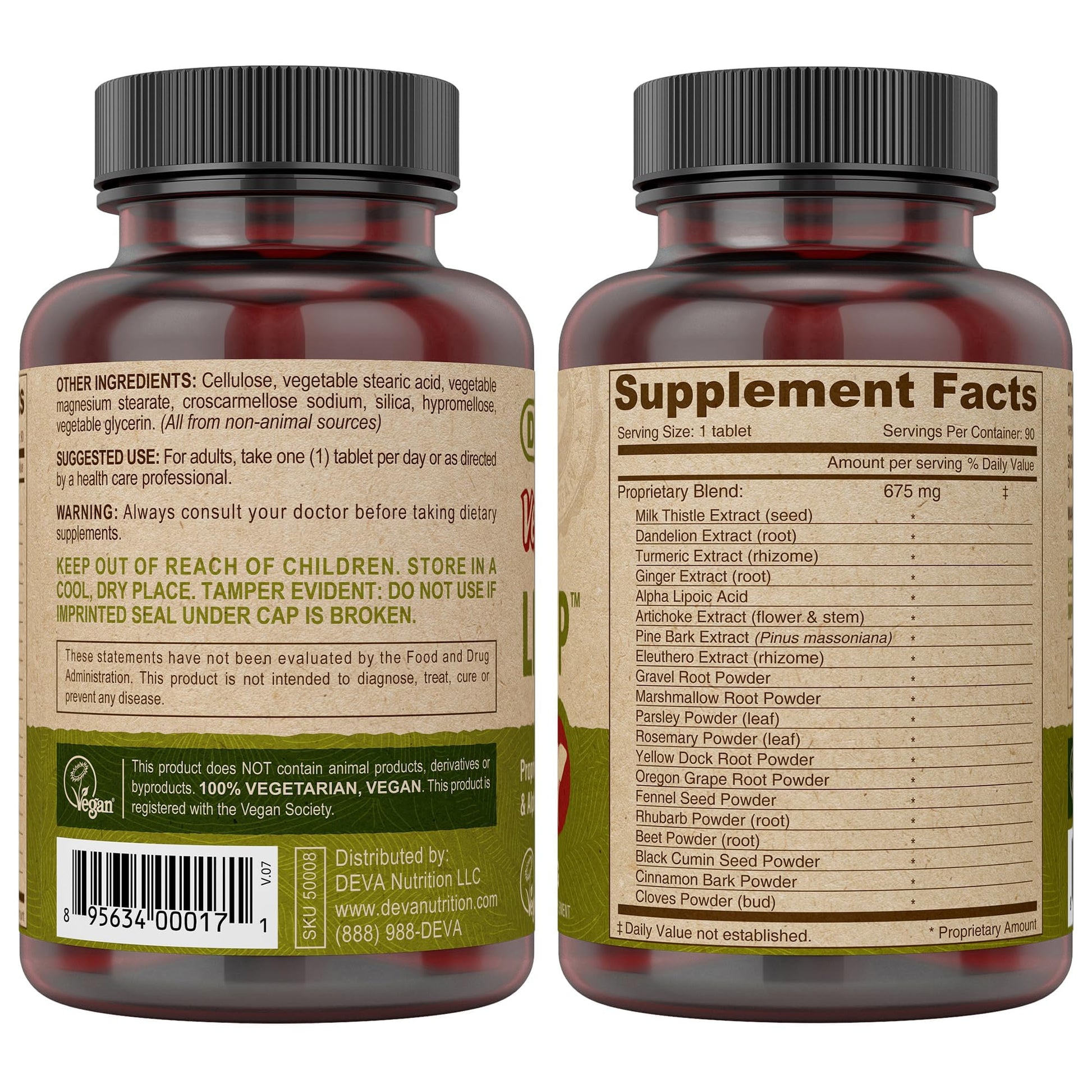 DEVA Vegan Liver Support Tablets 2-Pack - Proprietary Blend of 20 Herbs & Nutraceuticals, 90 Count Ea DEVA Au supplements