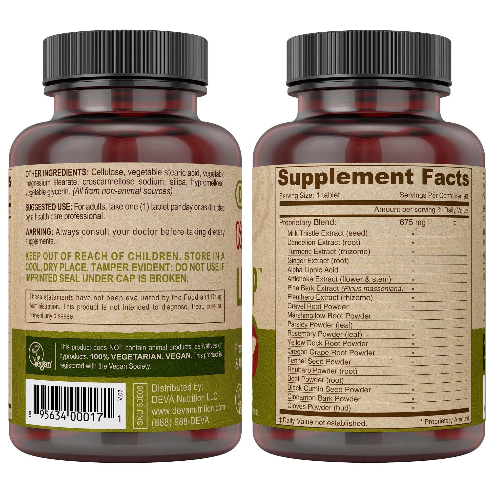 DEVA Vegan Liver Support Tablets 2-Pack - Proprietary Blend of 20 Herbs & Nutraceuticals, 90 Count Ea DEVA Au supplements