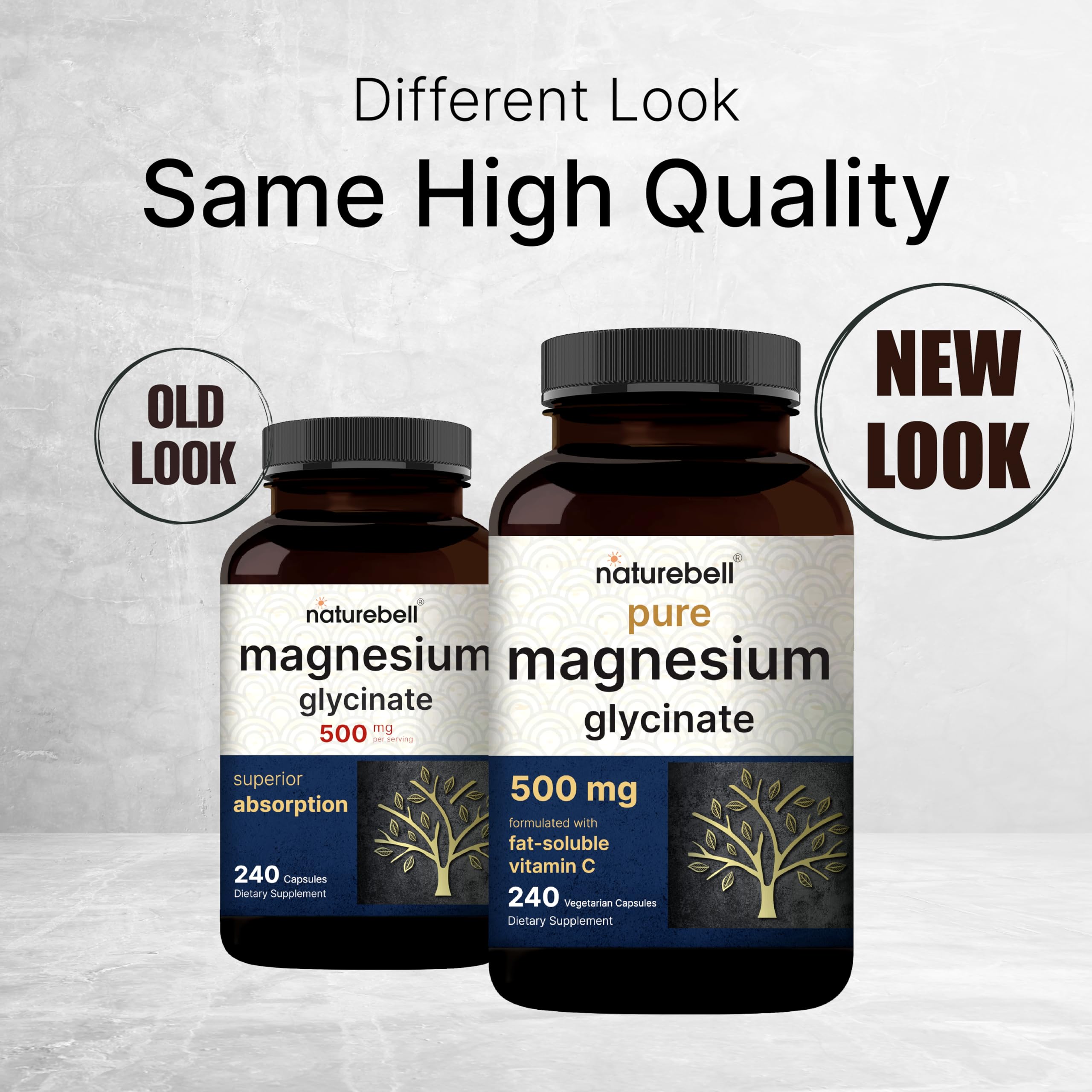 Naturebell Pure Magnesium Glycinate 500mg, 240 Veggie Capsules | 100% Chelated & Purified – 3rd Party Tested, Vegan Friendly, Non-GMO, Fiiler Free NatureBell Au supplements