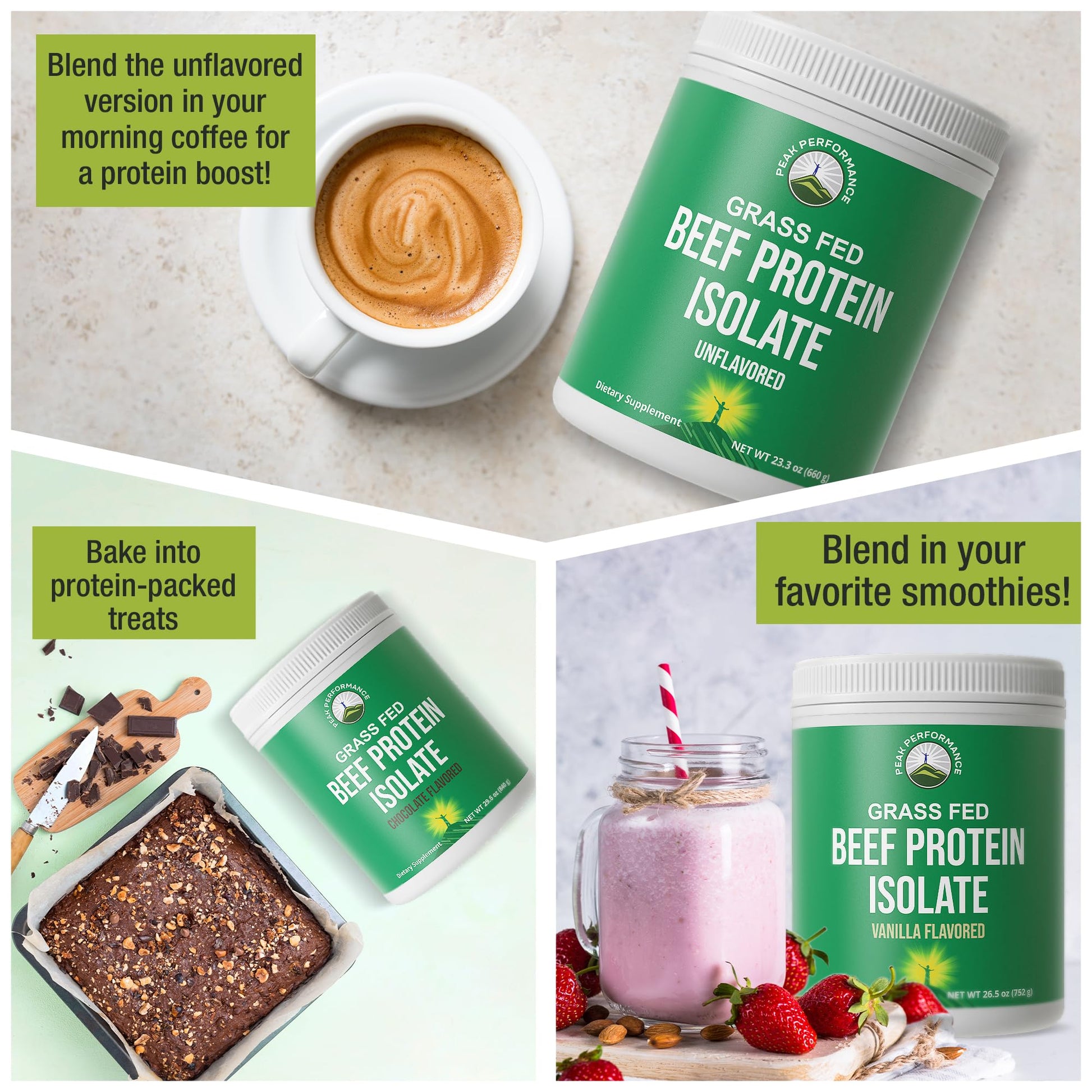 Grass Fed Beef Protein Powder - Lactose Free Great Tasting Beef Protein Isolate. Complete Animal Based Non Dairy Paleo Carnivore Supplement for Prime Muscle Building. No Whey. Unflavored Peak Performance Au supplements