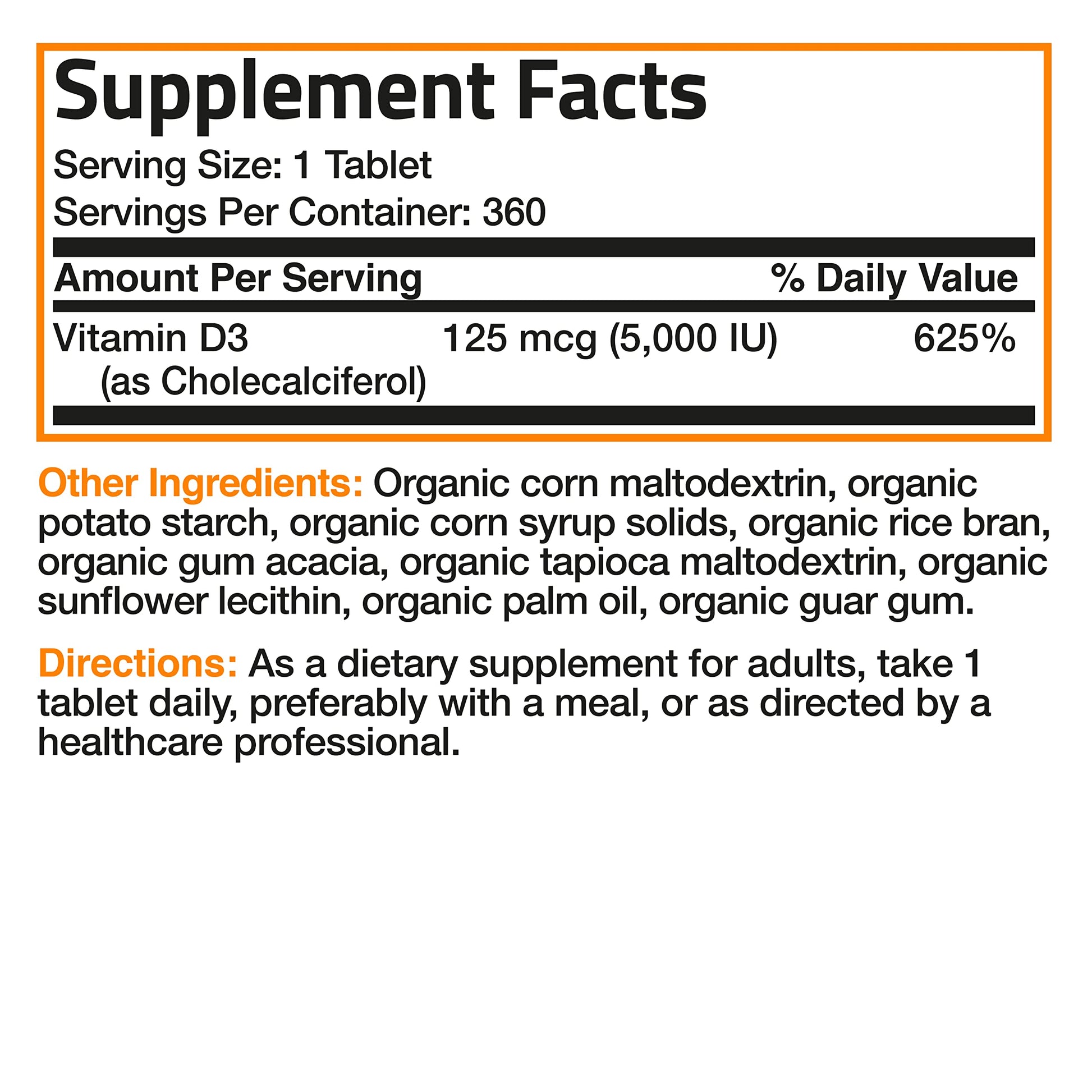 Bronson Vitamin D3 5,000 IU (1 Year Supply) for Immune Support, Healthy Muscle Bronson Au supplements
