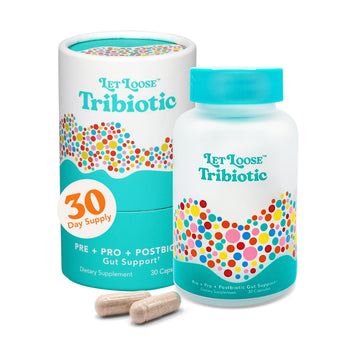 Let Loose Daily Tribiotic Pills - Probiotics, Prebiotics, and Postbiotics to Feed Your Microbiome and Support Smooth Daily Digestion, Gut Health, Gut Lining Repair for Women and Men, 30 Capsules Let Loose Au supplements