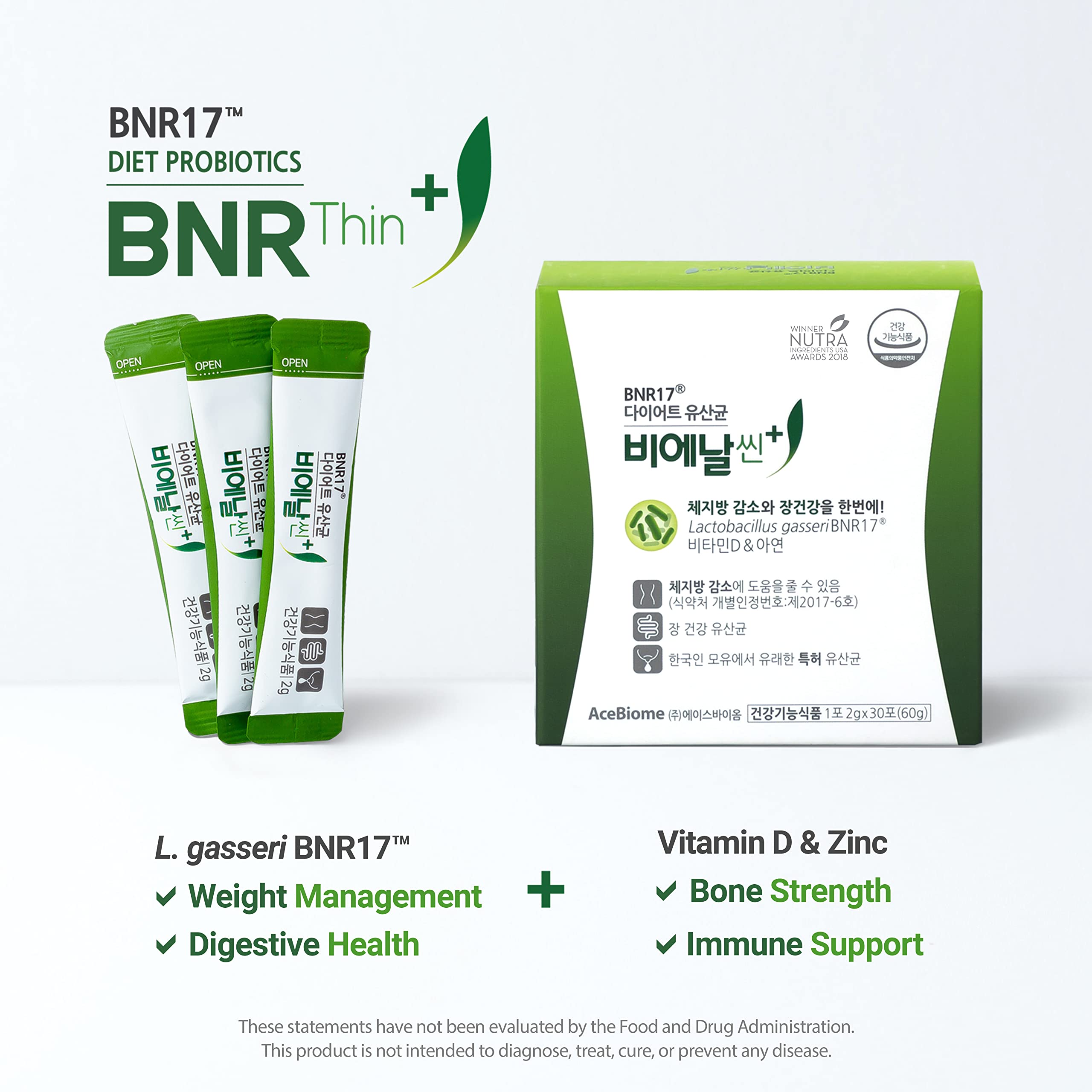 BNRThin Plus, Weight Management Probiotic Powder, 10 Billion CFU Guaranteed, Lactobacil AceBiome Au supplements