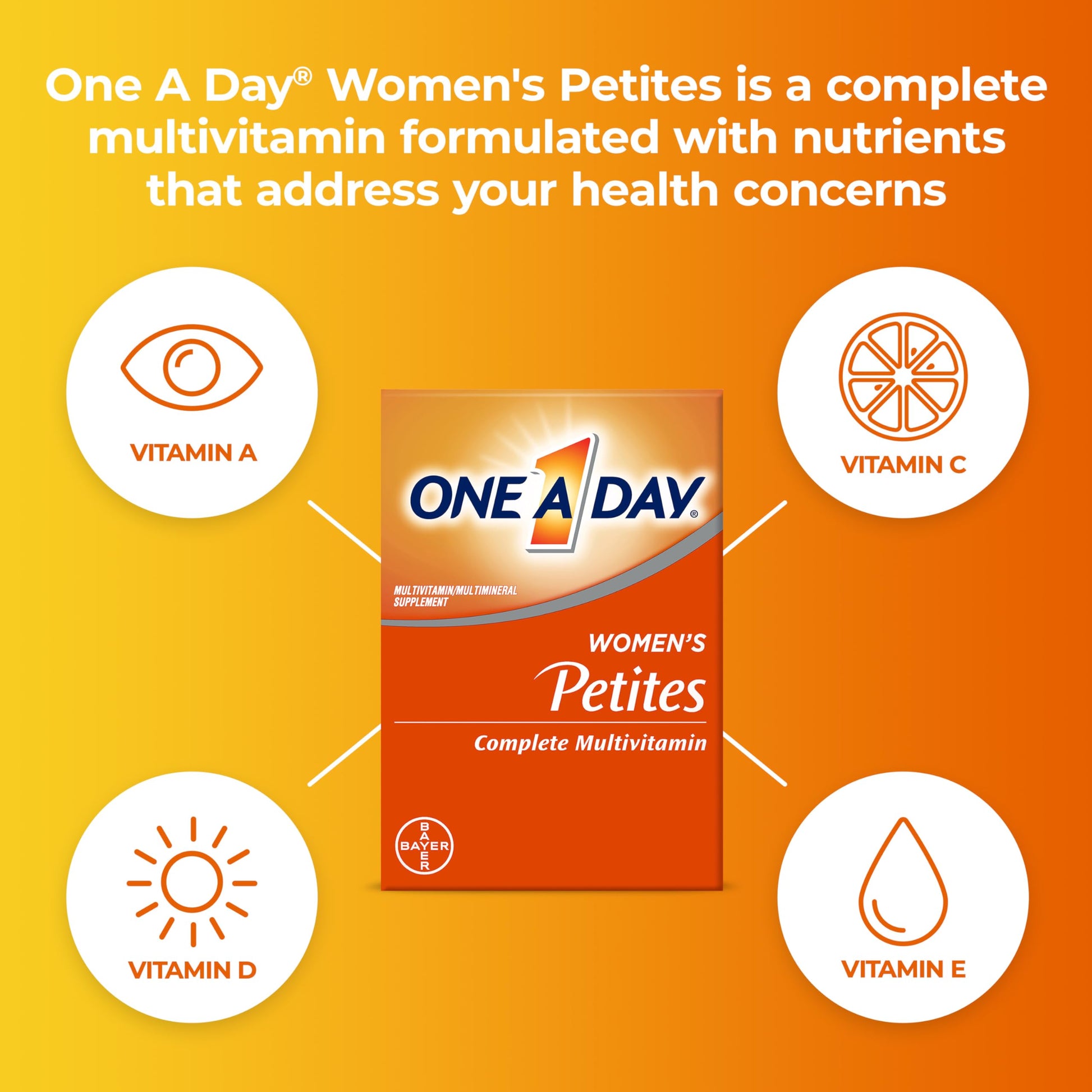 One A Day Women’s Petites Multivitamin,Supplement with Vitamin A, C, D, E and Zinc for Immune Health Support, B Vitamins, Biotin, Folate (as folic acid) & more,Tablet, 160 count ONE A DAY Au supplements