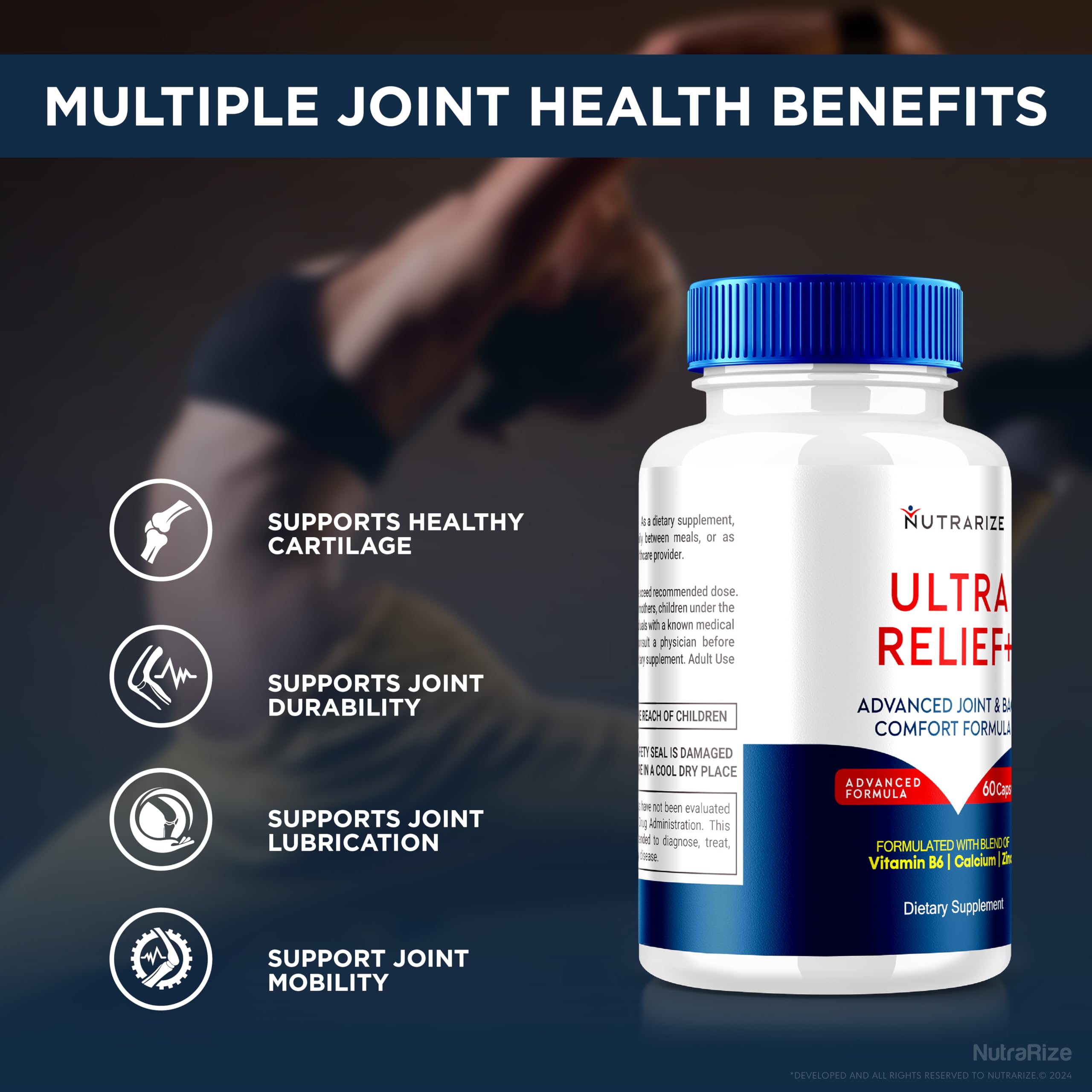 (2 Pack) Ultra Relief+ Capsules, Official Formula for Joint Health, All-Natural Supplement to Support Joint Function and Mobility, Ultra Relief + Pills, Ultra Relief Plus Reviews (120 Capsules) NutraRize Au supplements