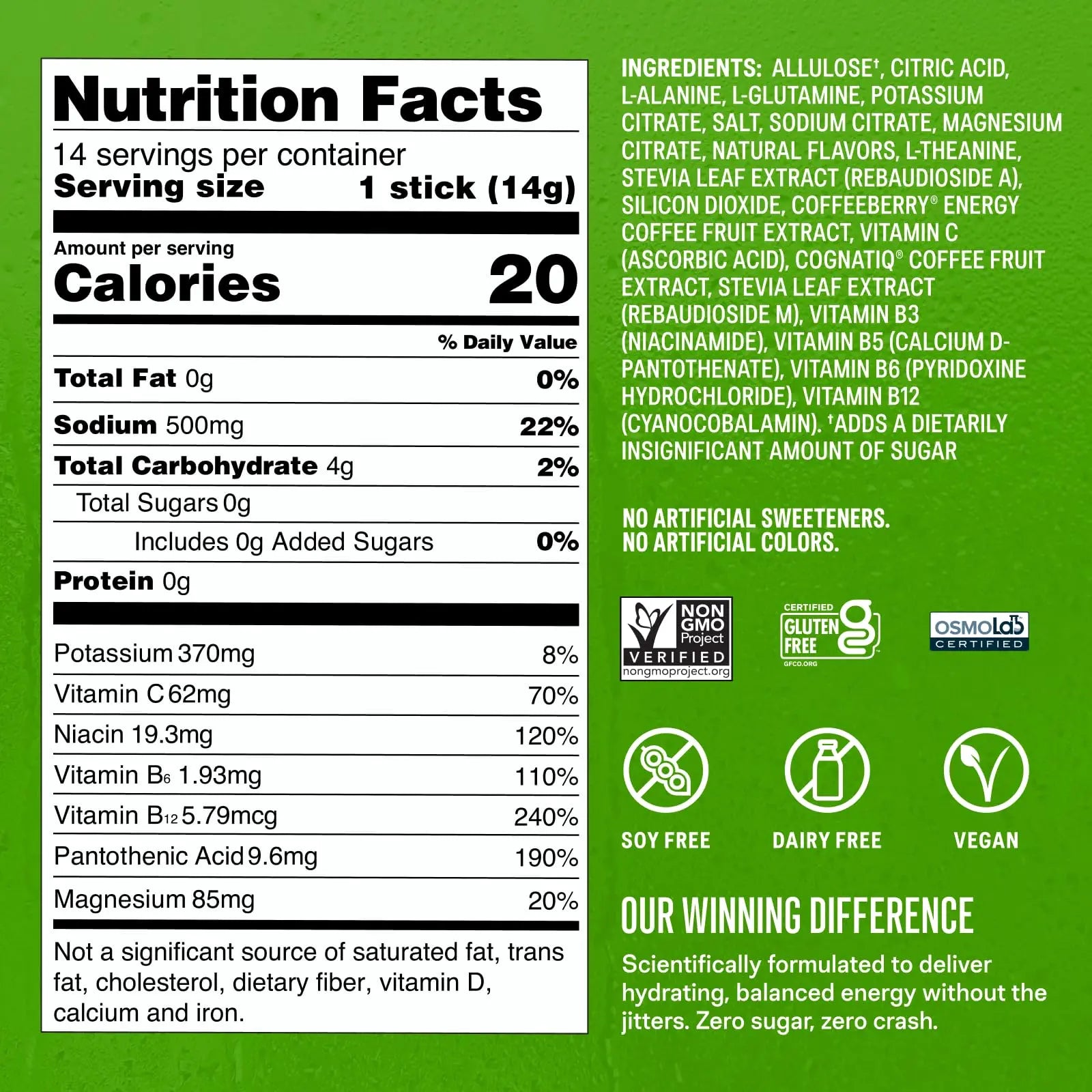 Liquid I.V.® Hydration Multiplier Sugar Free + Energy - Strawberry Kiwi | Electrolyte Powder Drink Mix | 1 Pack (14 Servings) Liquid I.V. Au supplements
