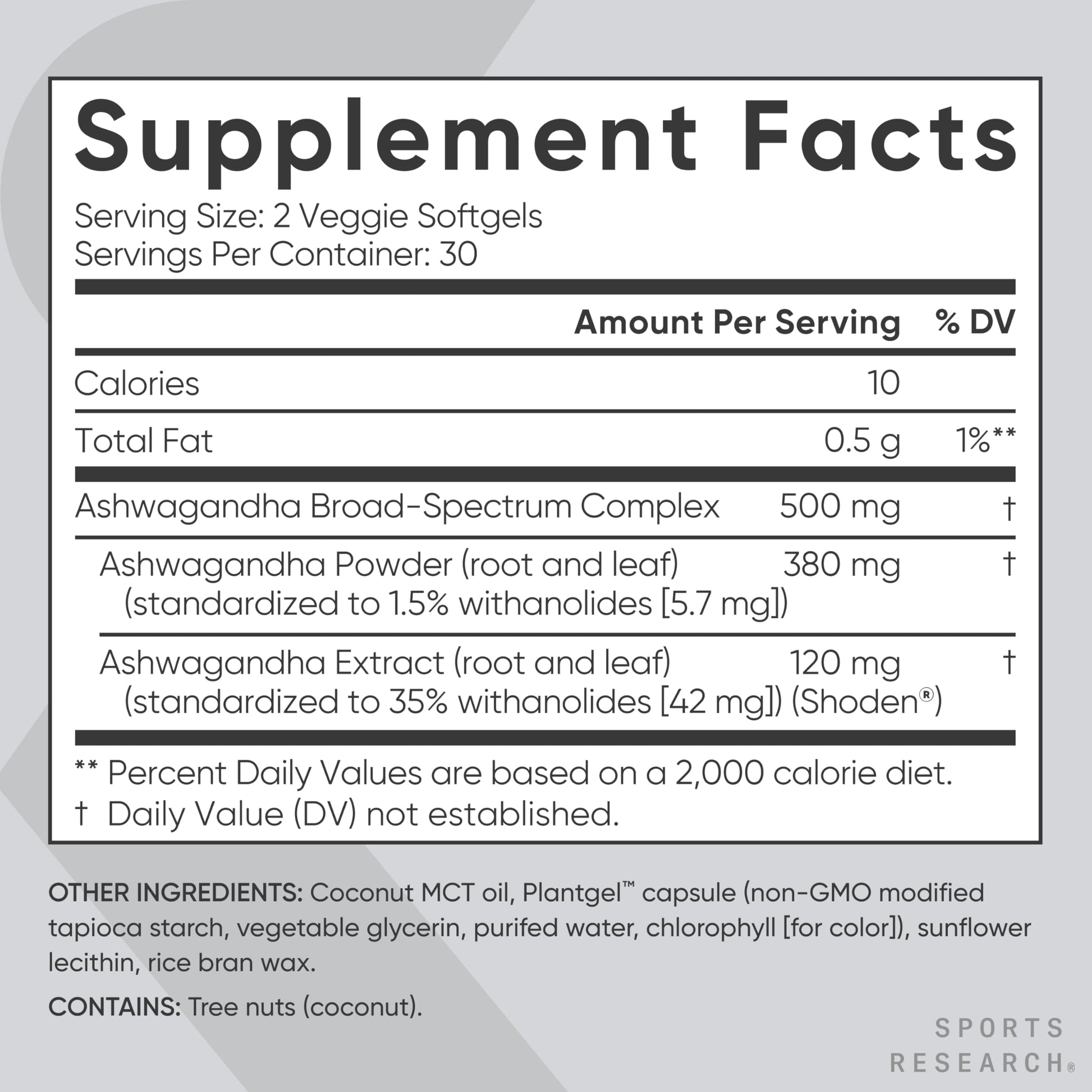 Sports Research® Ashwagandha Softgels with Coconut MCT Oil - Natural Adaptogen Sports Research Au supplements