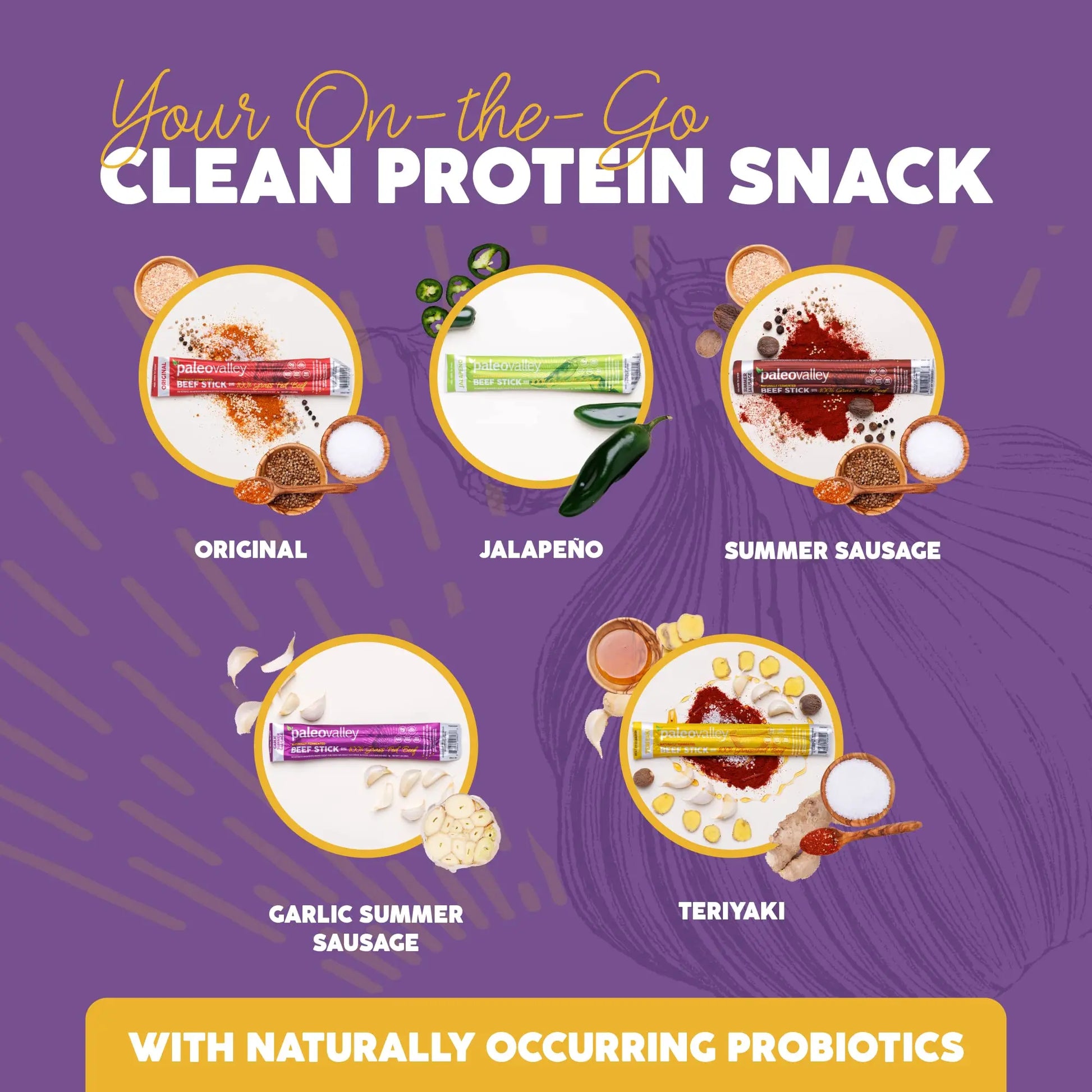 Paleovalley 100% Grass Fed Garlic Summer Sausage Beef Sticks - Delicious Gluten Free Beef Snack - High Protein Keto Friendly Paleovalley Au supplements