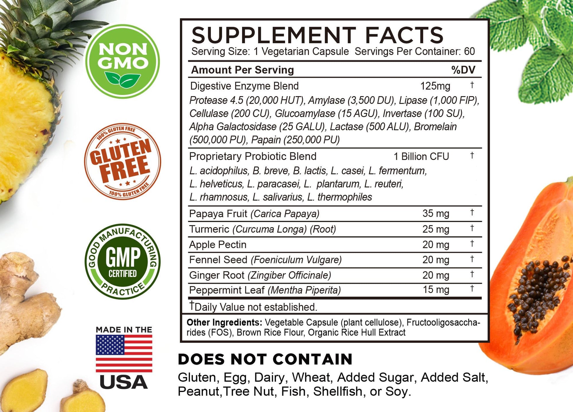 FarmHaven Digestive Enzymes with 18 Probiotics & Herbs | Papaya, Bromelain, Protease & More for Lactose Absorption & Better Digestion | Helps Bloating, Gas, Constipation | Vegetarian, 60 Capsules FarmHaven Au supplements