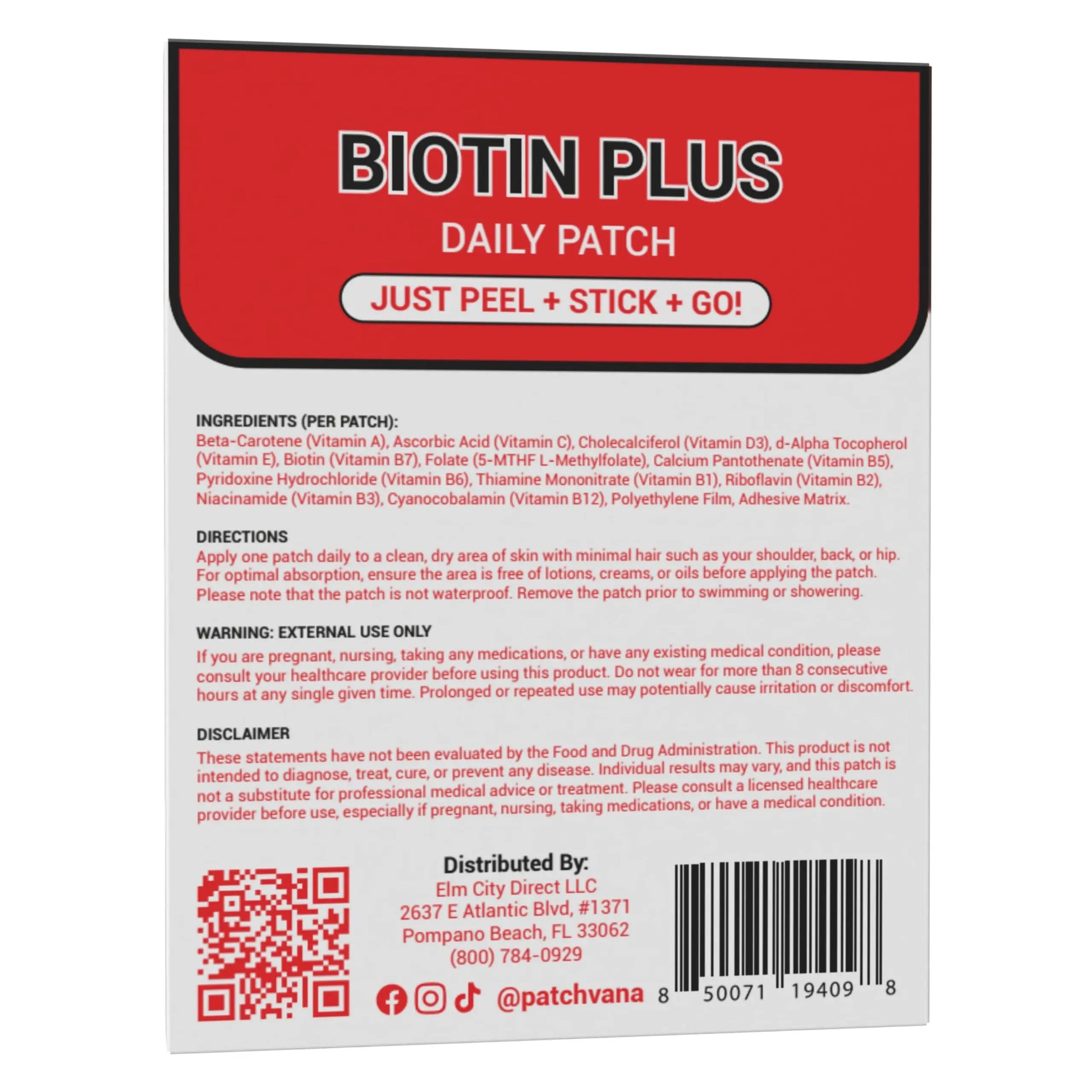 Patchvana Biotin Plus Patch for Women & Men, 1 Month Supply, 30 Patches Patchvana Au supplements