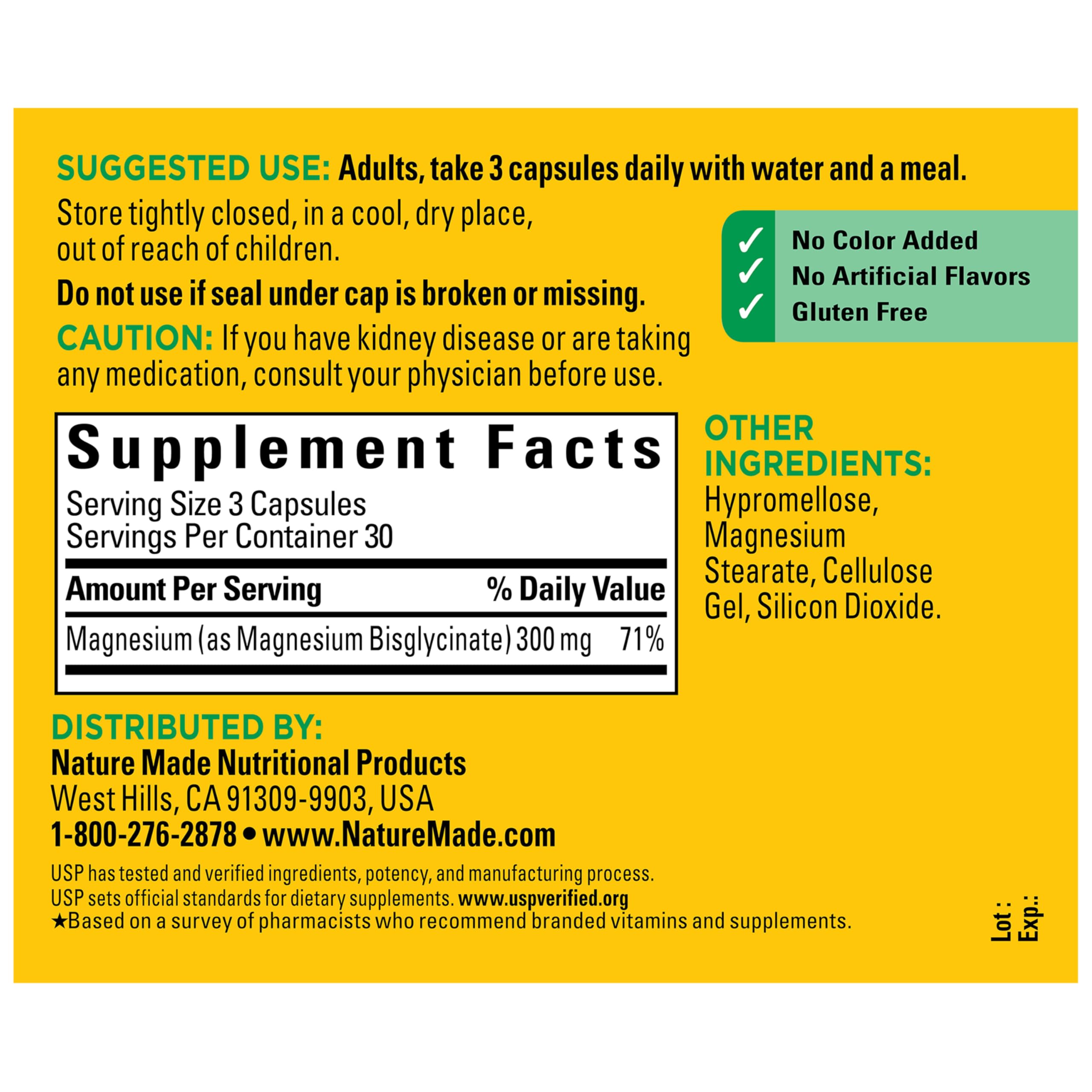 Nature Made High Absorption Magnesium Glycinate 300mg per 3 Capsules, Magnesium Supplement for Muscle, Heart, Nerve and Bone Support, 90 Magnesium Bisglycinate Capsules, 30 Day Supply Nature Made Au supplements