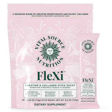 Vital Source Nutrition - Flexi - Creatine & Collagen Stick Packs - 5g Creatine Monohydrate + 1g MoriKol Collagen -Supports Strength, Recovery & Skin Health -20 Servings Vital Source Nutrition Au supplements