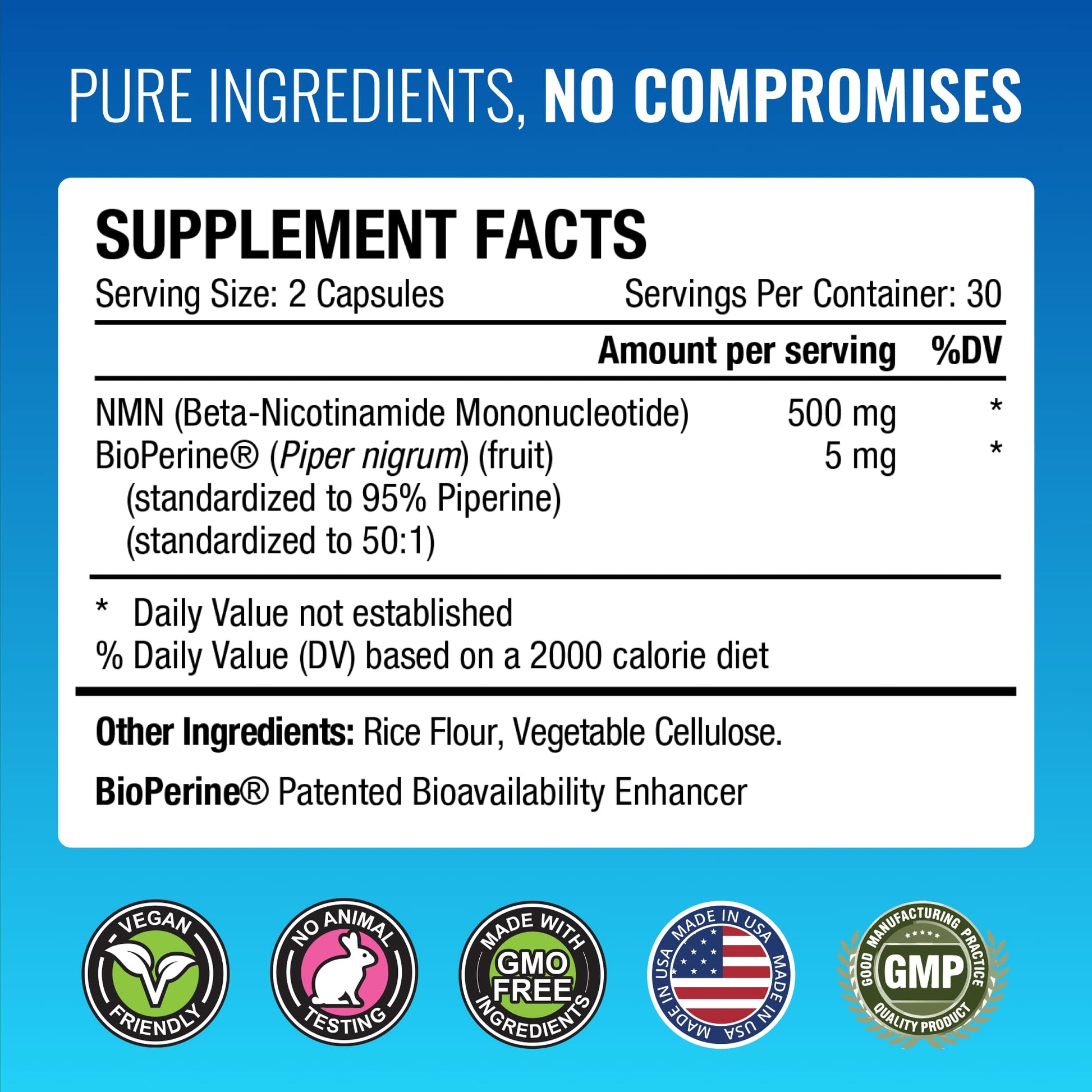 Approved Science NMN - 500mg Stable NMN - Cellular Energy, Healthy Aging - Pack of 1 - Made in USA - Vegan Approved Science Au supplements