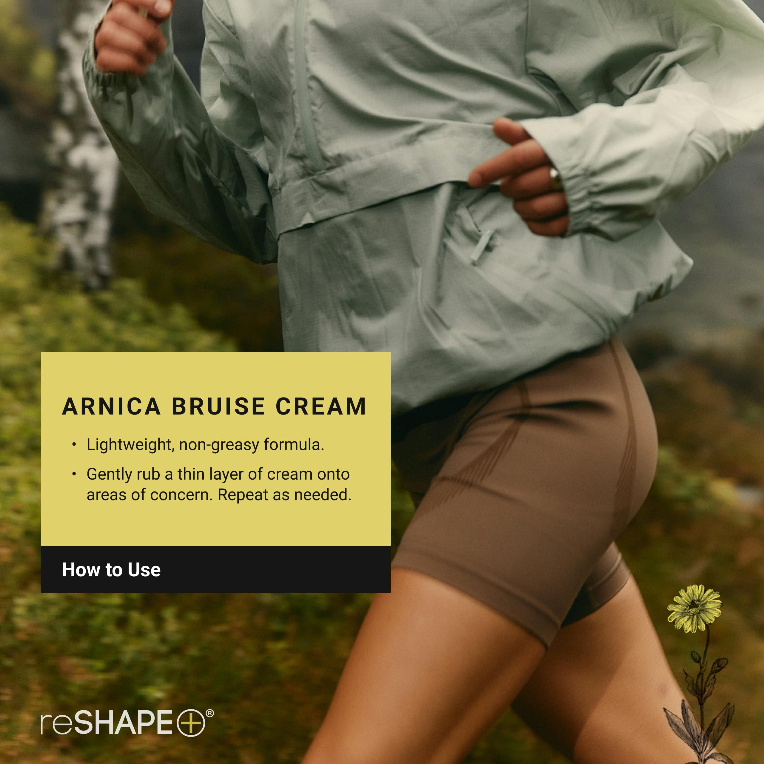 Reshape+ Arnica Bruise Relief Topical Cream For Bruising, Swelling, & Discoloration On Skin, Natural Skin Care Homeopathic Arnica Lotion W/Vitamin K, Horse Chestnut, & Collagen, 8 Fl Oz (2-Pack) Reshape+ Au supplements