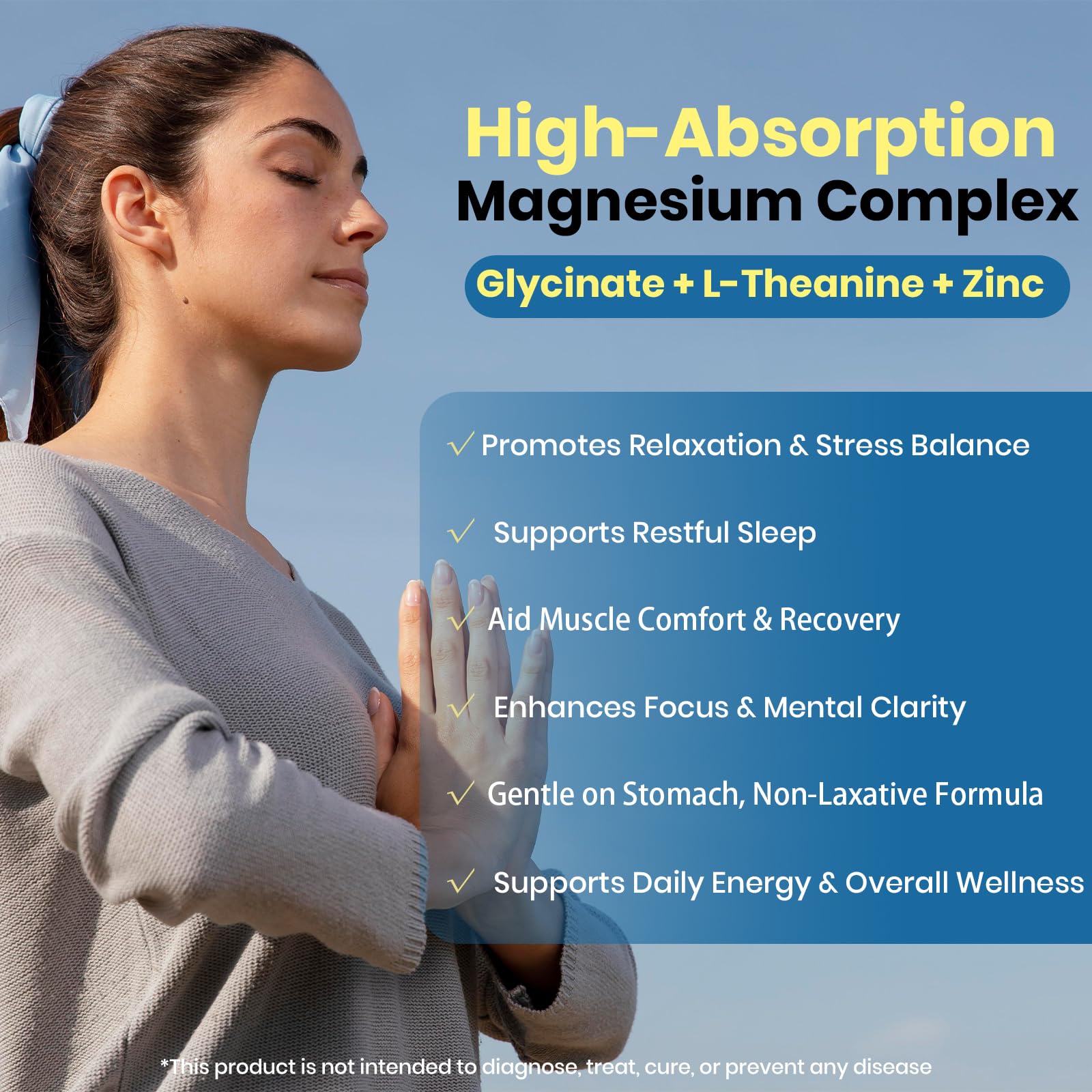AROFUM Magnesium Glycine 200 mg, with L-theanine and Zinc Glycine – Magnesium Supplement to Help Soothe Emotions, Balance Stress, and Promote restful Sleep – Non-GMO Vegan Capsules, 120 Capsules Arofum Au supplements