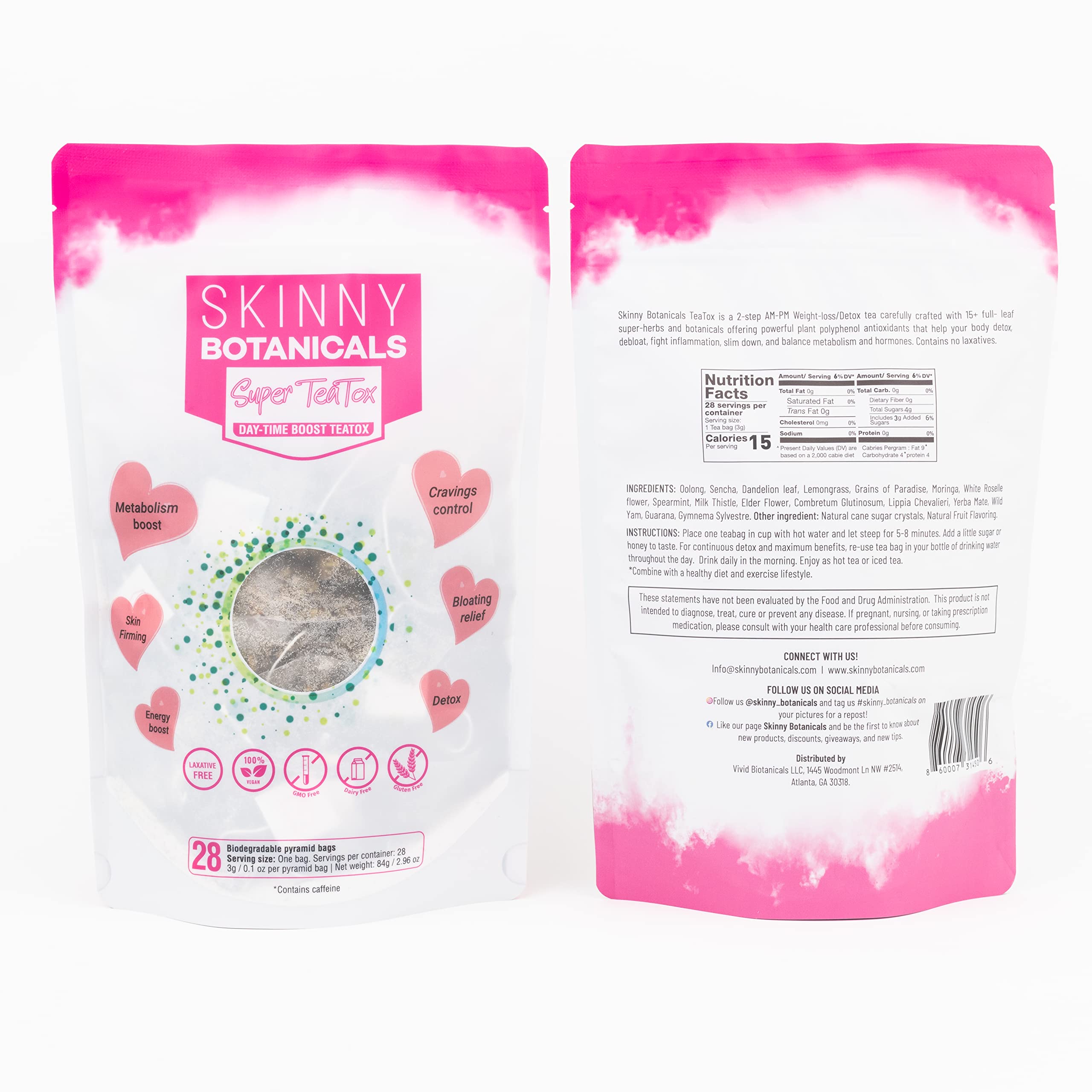Skinny Botanicals Daytime Detox Tea for Body Cleanse All Natural - Laxative-Free, Supports Skinny Botanicals Au supplements