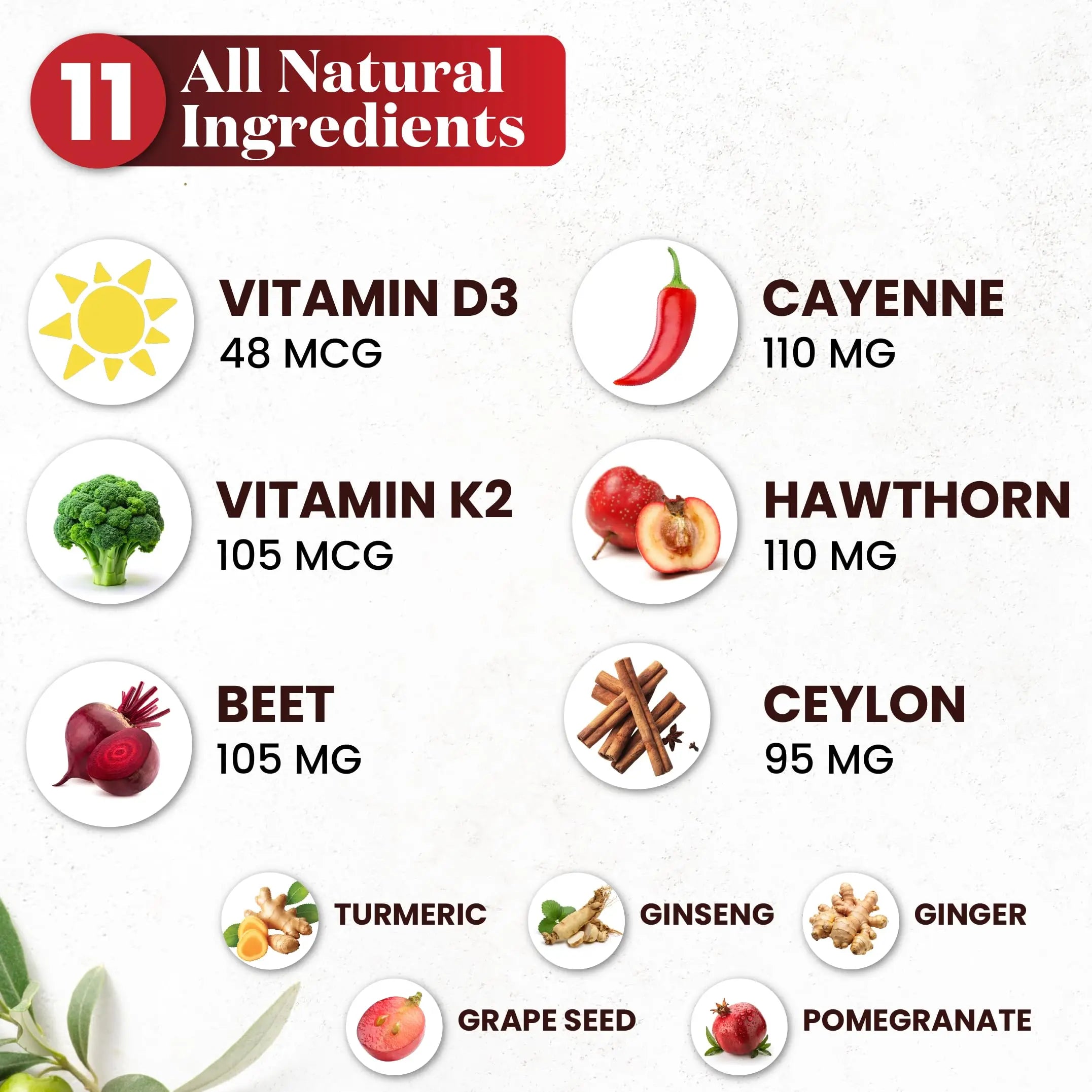 Cayenne Pepper Supplement Liquid Drops + Hawthorn Berry, Vitamin D3 K2 Beet Root Powder, Ceylon Cinnamon, Turmeric Curcumin, Organic Panax Ginseng - 4 OZ Superfood MD Au supplements