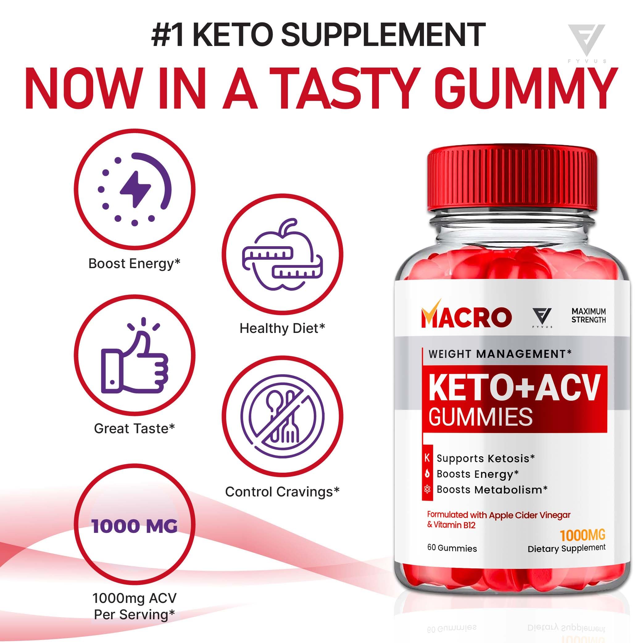 Macro Keto ACV Gummies Advanced Apple Cider Vinegar Vitamin Supplement Fyvus Au supplements
