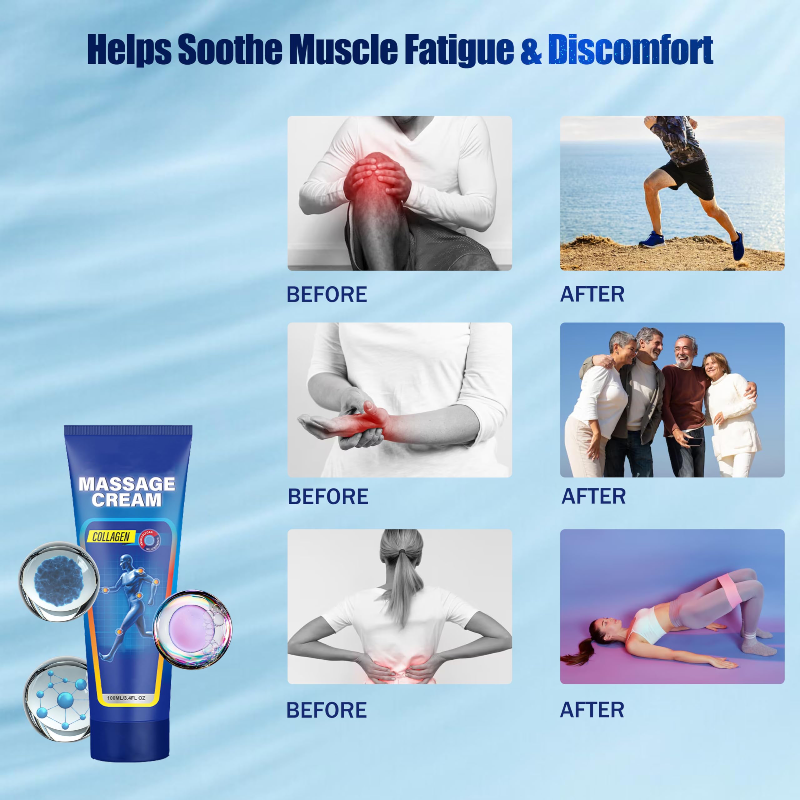 Soothing Cooling Gel for Muscle Tightness – Fast Absorbing Formula with Aloe Vera, Menthol & Tea Tree Oil | Sports & Daily Body Care Gel for Women & Men | Non-Greasy, Refreshing Feel (100ML/3.4oz) MIsiyuo Au supplements