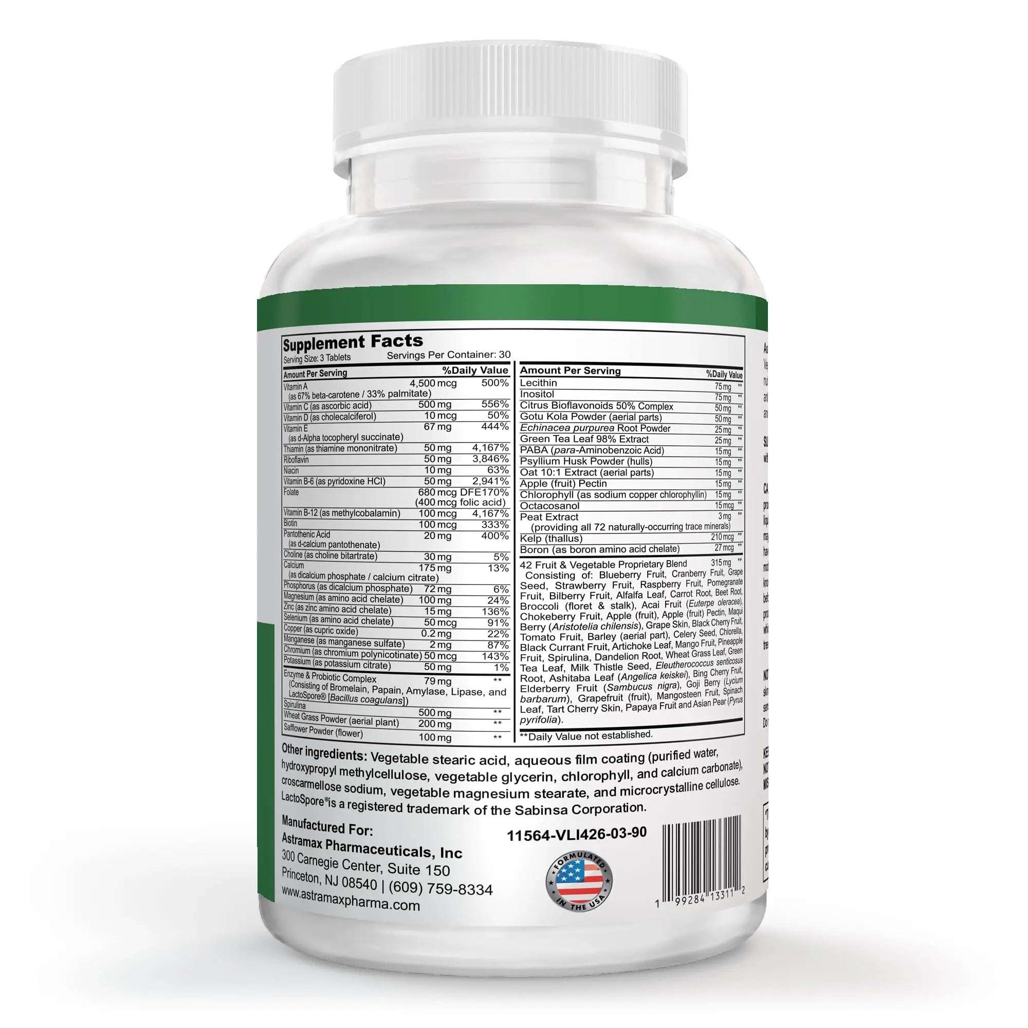 Astramax Advanced Vegan Multivitamin | Whole Food-Based Vitamin & Mineral Complex with 26 Nutrients, B12, D3, Probiotics & 42 Superfoods | Astramax Au supplements