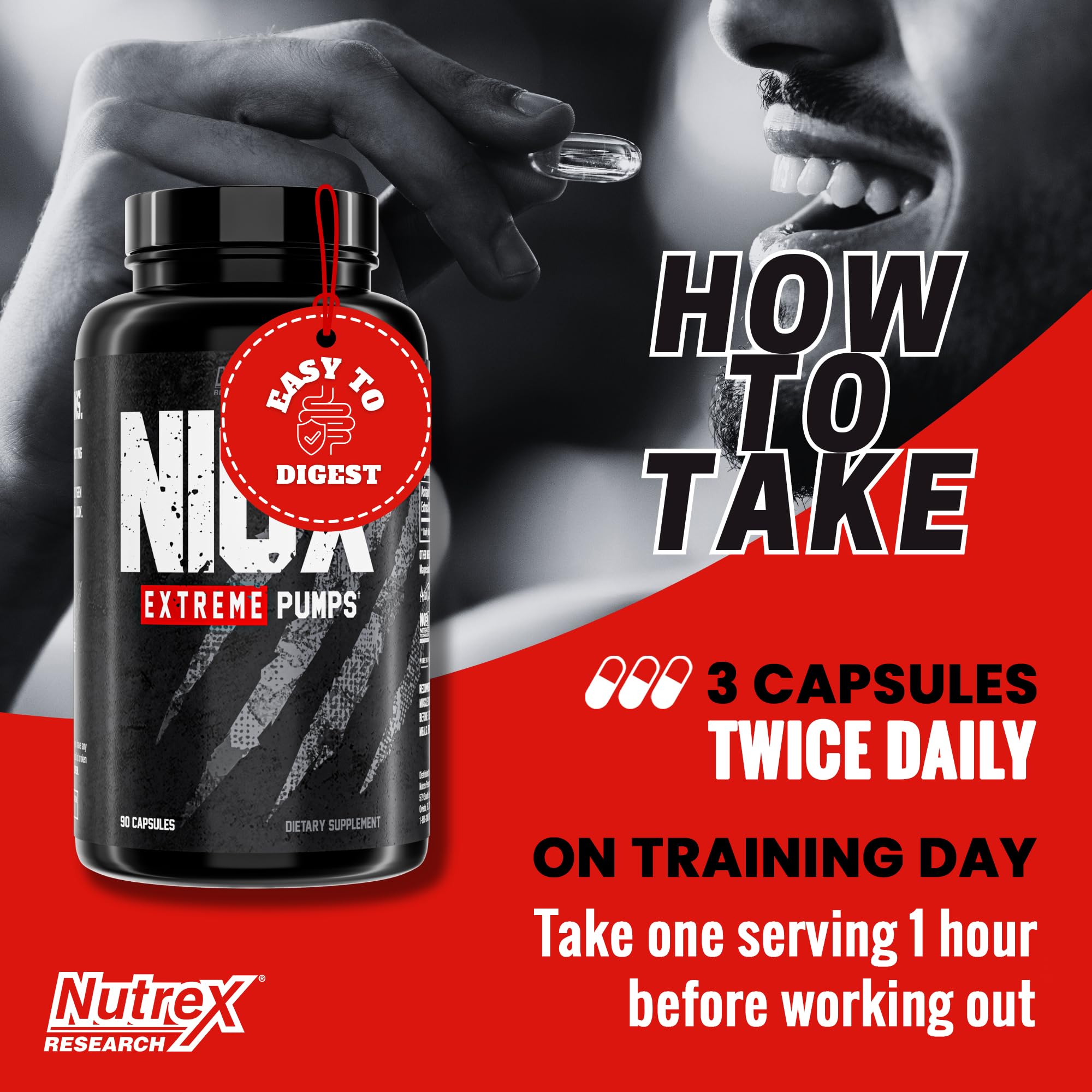 Nutrex Research NIOX Extreme Pumps - 180-Count Pre-Workout Pump Supplement Nutrex Research Au supplements