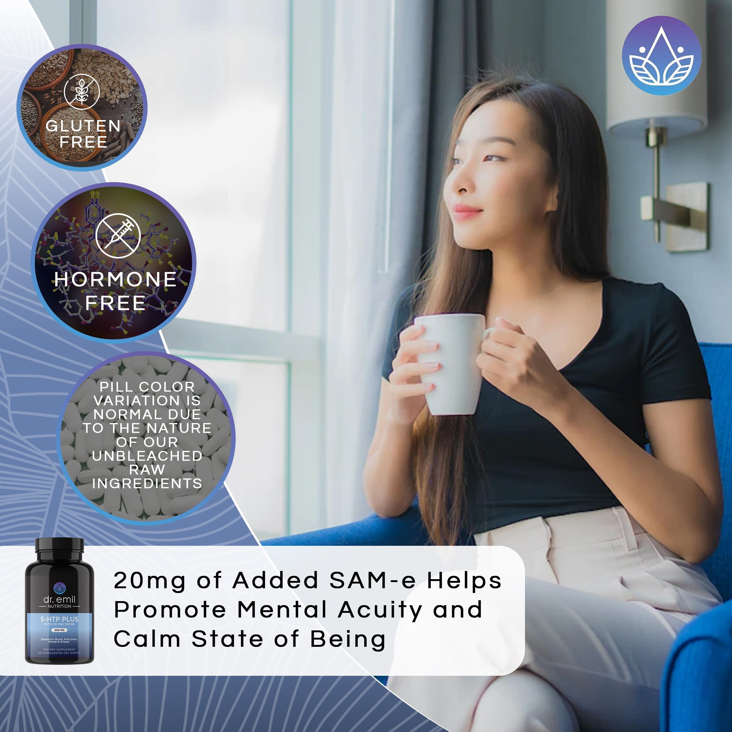 DR EMIL NUTRITION 200 MG 5-HTP Plus with SAM-e to Maintain Normal Healthy Sleep DR EMIL NUTRITION Au supplements