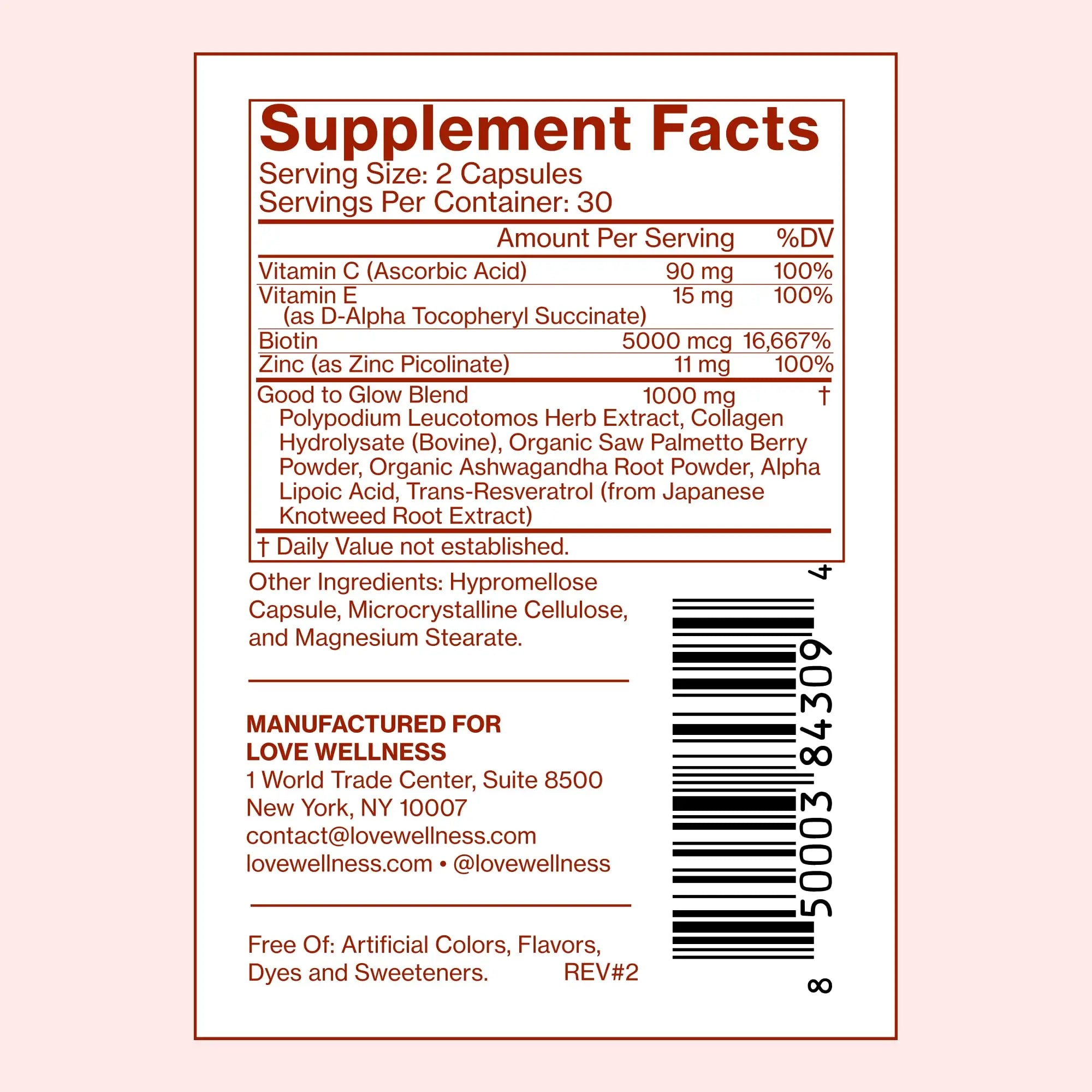 Love Wellness Good to Glow | Collagen Supplement with Biotin, Vitamin C, E, Ashwagandha & Zinc | Promotes Smooth, Glowing & Clear Skin | Enhances Smoothness & Promotes Healthy Skin | 60 Count Love Wellness Au supplements