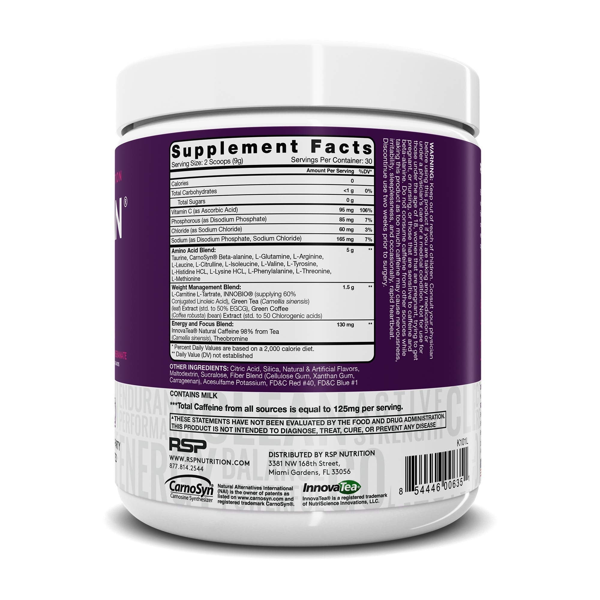 RSP NUTRITION AminoLean Pre Workout Energy (BlackBerry Pomegranate 30 Servings) RSP NUTRITION Au supplements