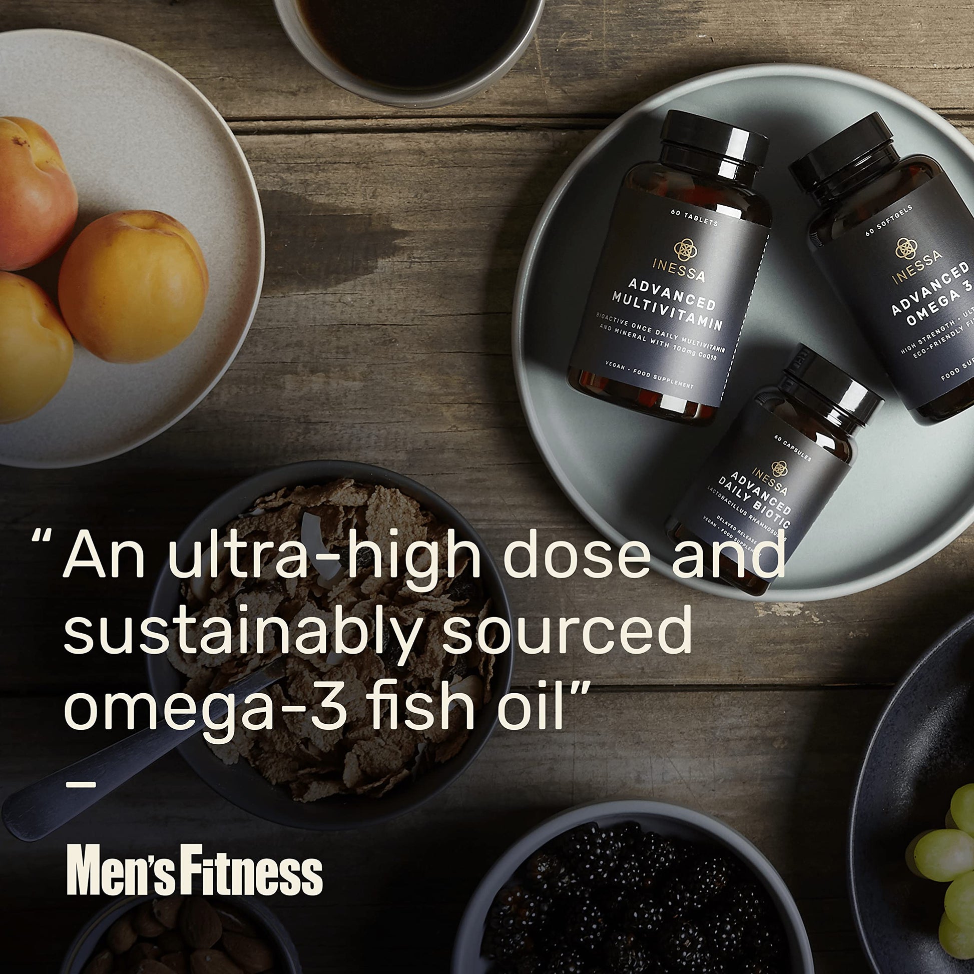 Omega 3 Fish Oil 1200mg (480mg EPA/360mg DHA per capsule) High Strength, Ultra Pure Inessa Au supplements
