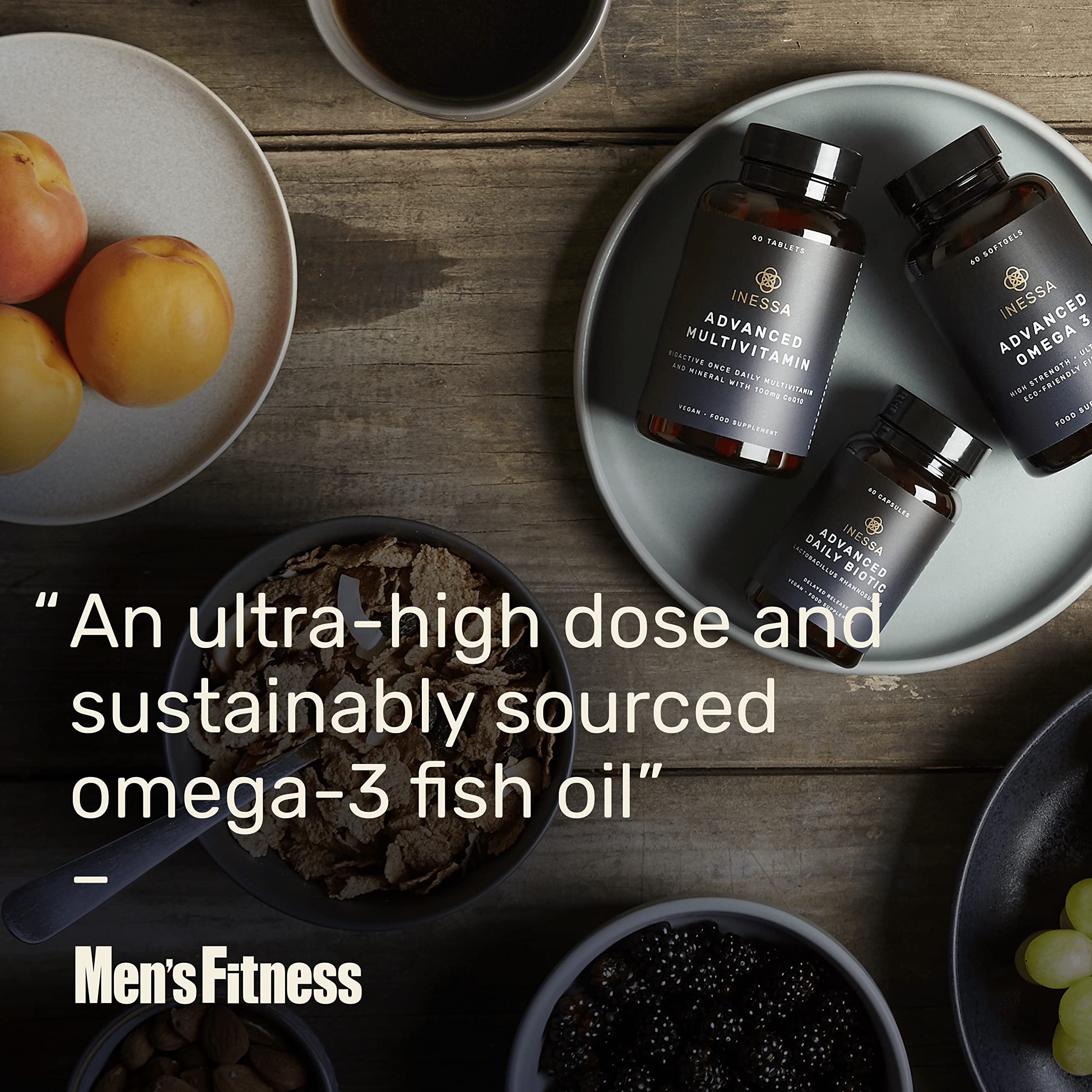 Omega 3 Fish Oil 1200mg (480mg EPA/360mg DHA per capsule) High Strength, Ultra Pure Inessa Au supplements