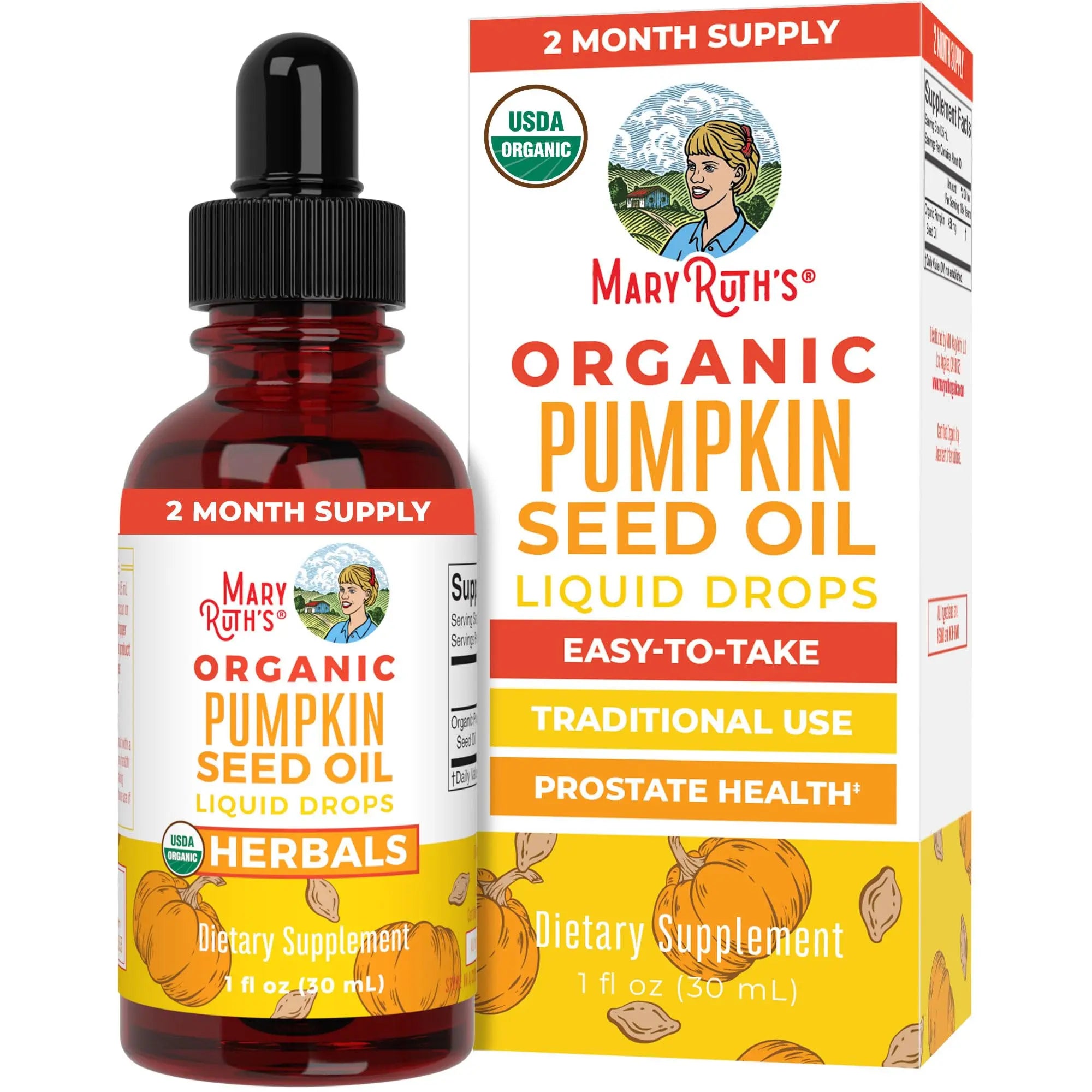 MaryRuth Organics Pumpkin Seed Oil Cold Pressed | 2 Month Supply | USDA Organic Pumpkin Seed Liquid Drops for Men and Women | Urinary Health in Men | Sugar Free | Vegan | Non-GMO | 60 Servings MARYRUTH'S Au supplements