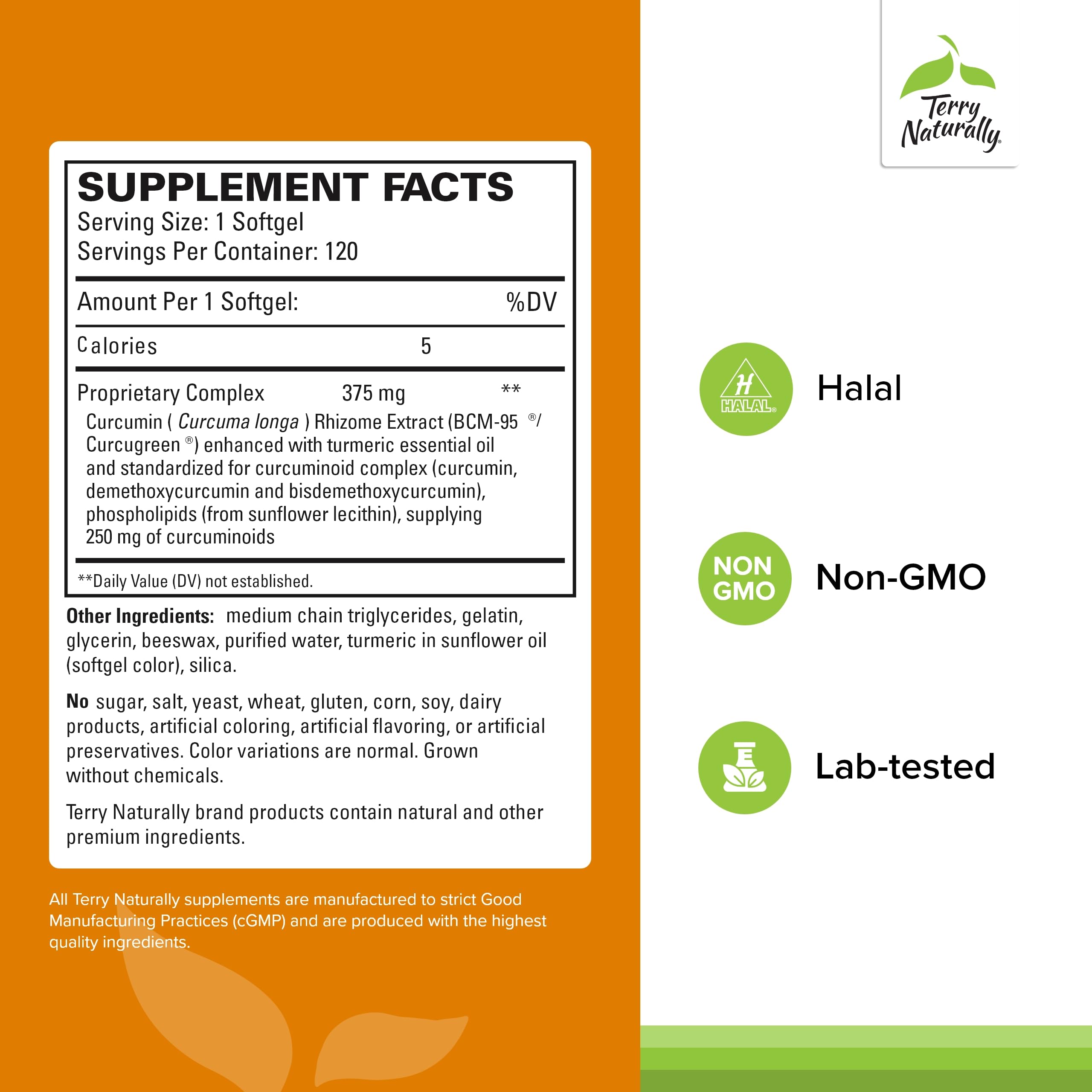 Terry Naturally CuraMed 375mg - Antioxidant Supplement for Brain & Immune Health Support - Dietary Supplement with Curcumin & Turmeric Essential Oil - Herbal Liver Support - 120 Softgels Terry Naturally Au supplements