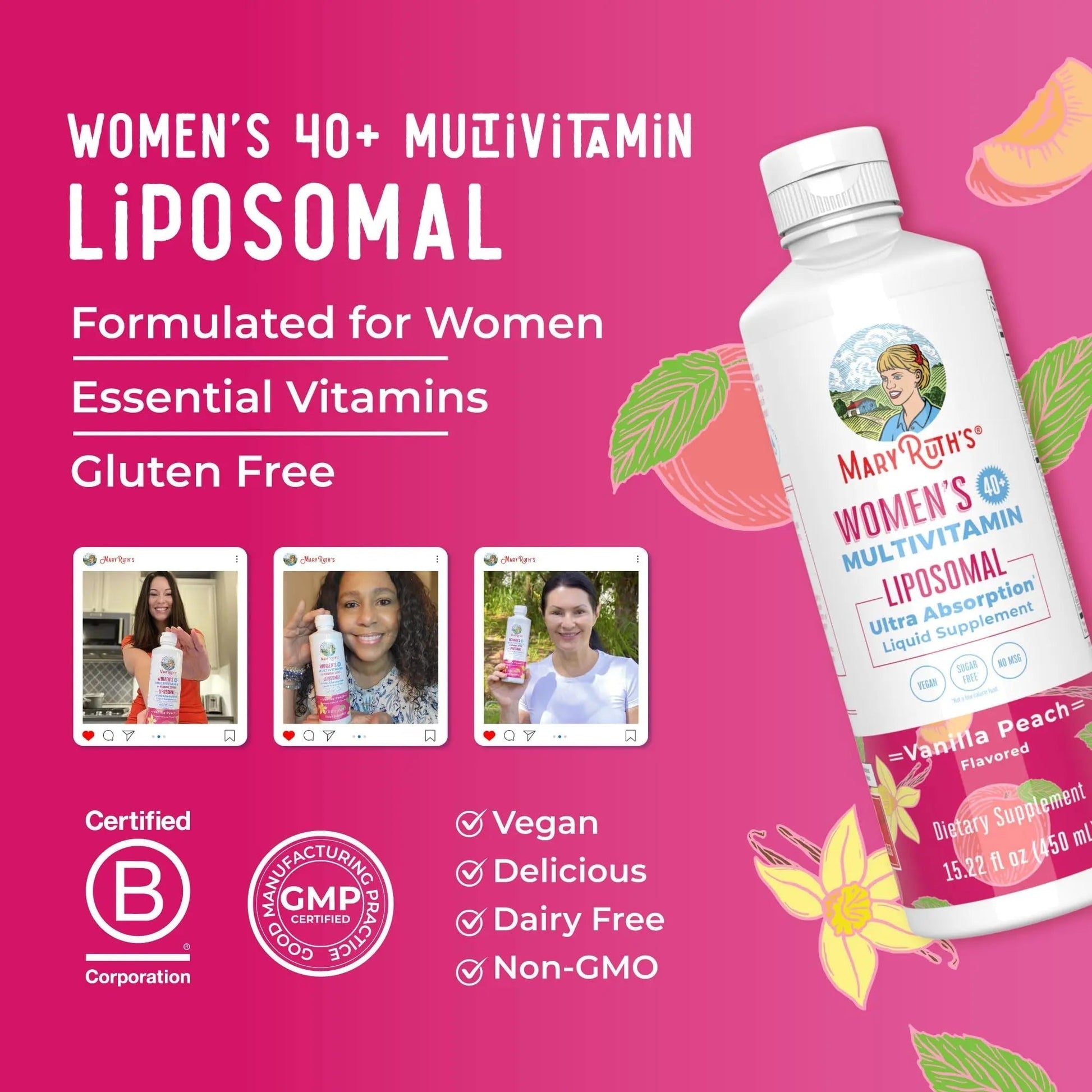 MaryRuth Organics Multivitamin for Women 40+, Womens Multivitamin Liposomal, Immune Support Supplement MaryRuth Organics Au supplements