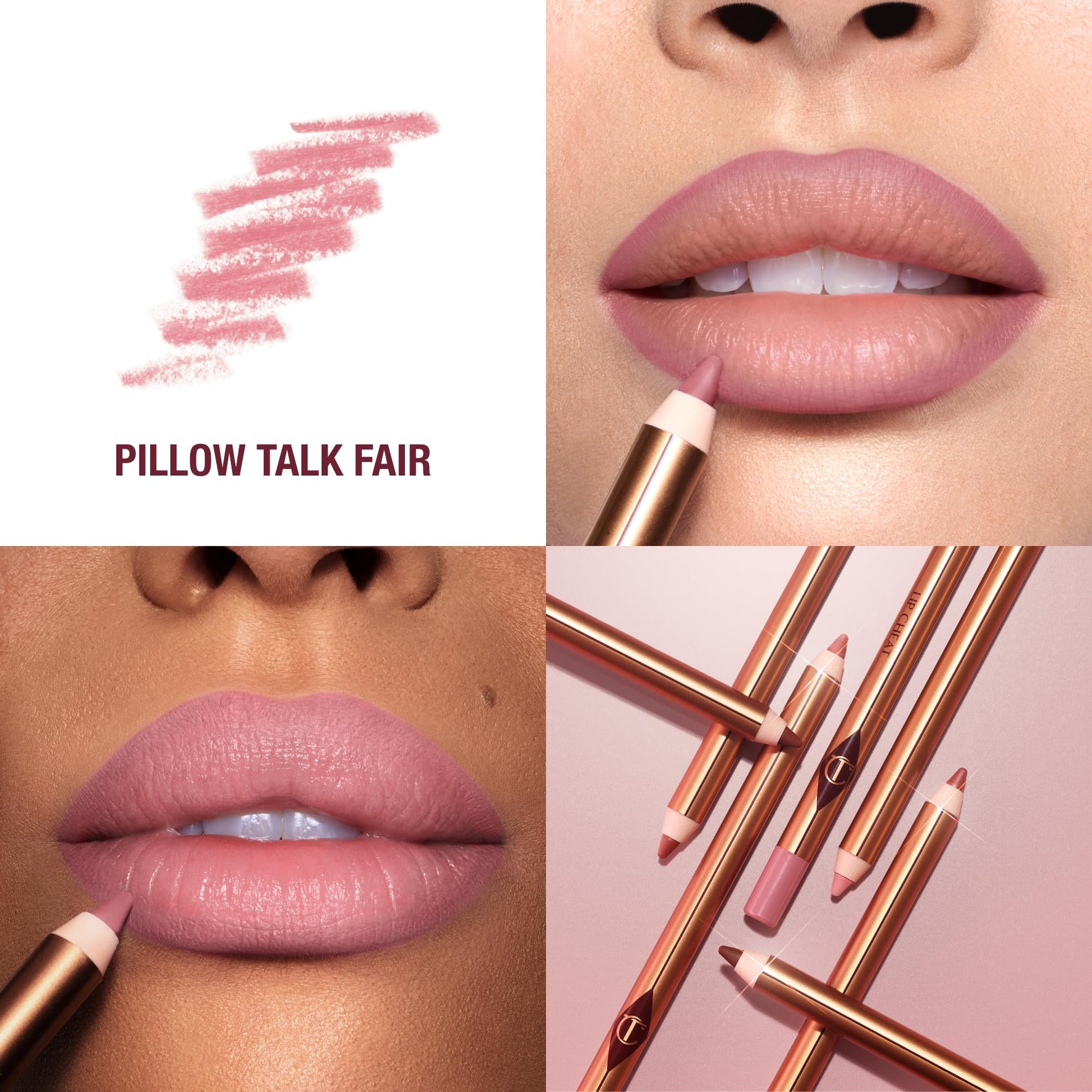 Charlotte Tilbury Lip Cheat Lip Liner Pencil - Gives Lips a Fuller-Looking, Defined Pout - Enriched with Jojoba Oil & Hyaluronic Acid - Waterproof, Smudge-Proof & Transfer-Proof - Pillow Talk Fair Charlotte Tilbury Au supplements