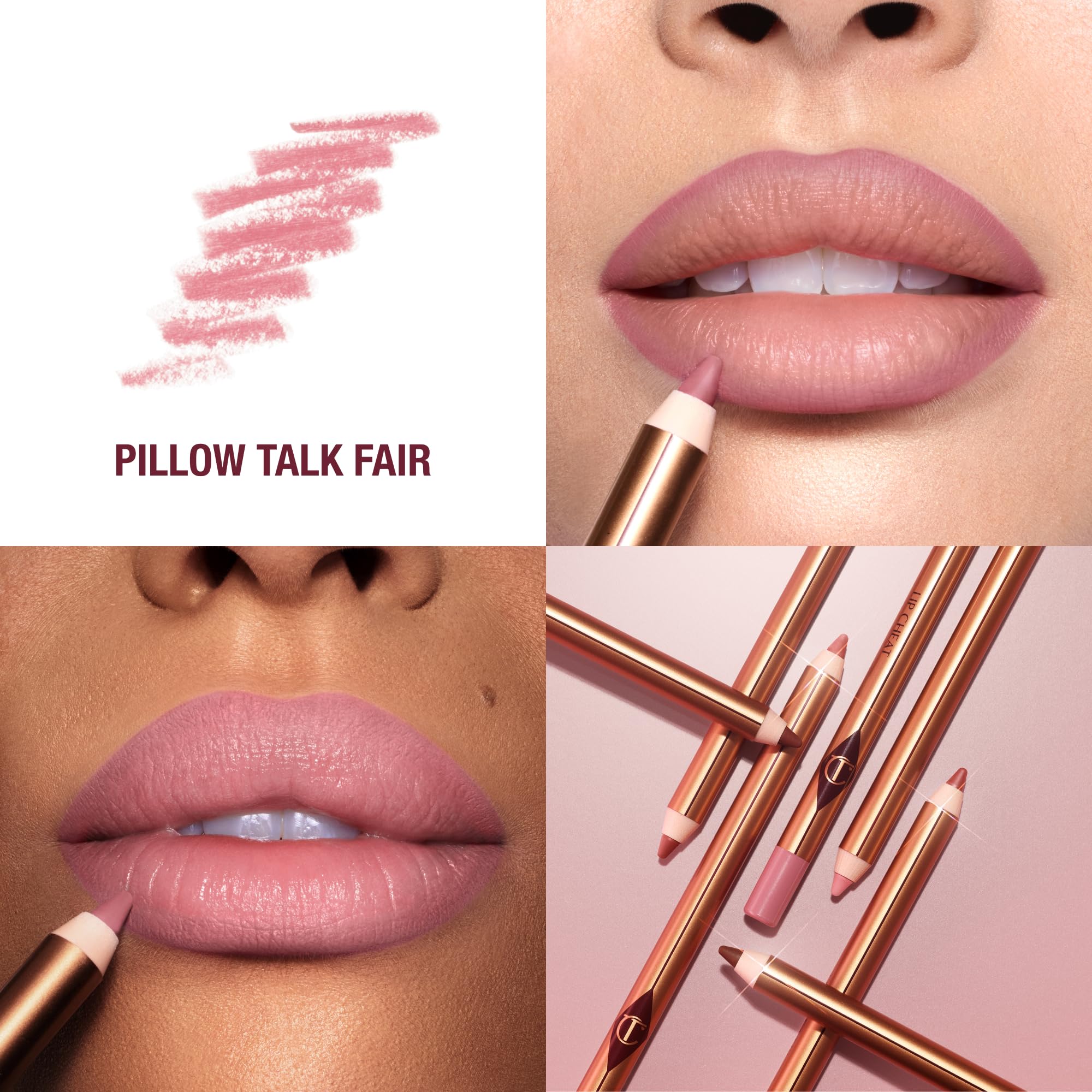 Charlotte Tilbury Lip Cheat Lip Liner Pencil - Gives Lips a Fuller-Looking, Defined Pout - Enriched with Jojoba Oil & Hyaluronic Acid - Waterproof, Smudge-Proof & Transfer-Proof - Pillow Talk Fair Charlotte Tilbury Au supplements