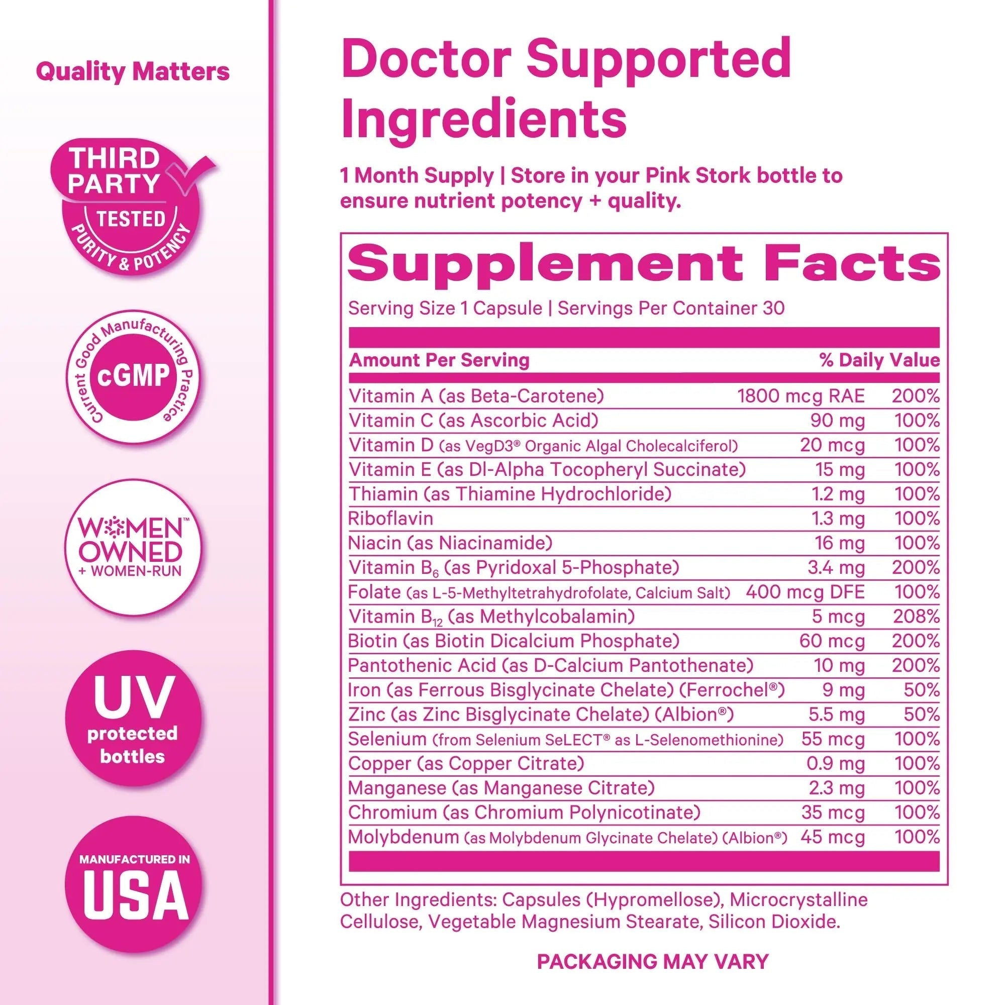 Pink Stork Total Women's Multivitamin - 19 Essential Vitamins for Women & Nutrients – Energy, Metabolism, Hormone, Immune & Mood Support Pink Stork Au supplements