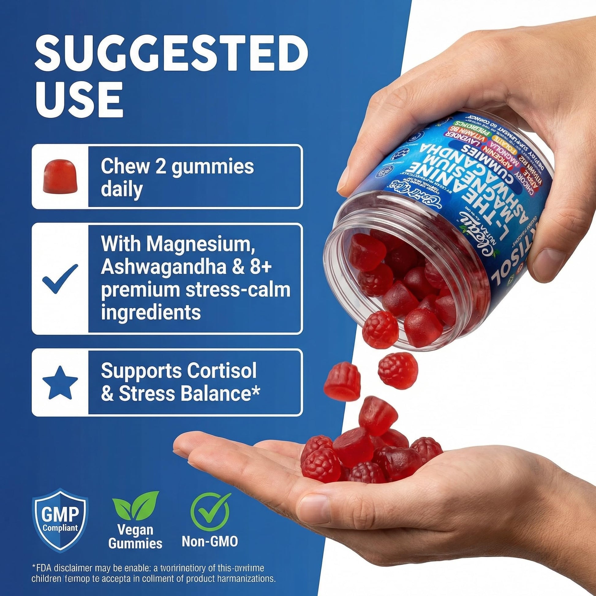Clean Nutra Cortisol Supplement Gummies L-Theanine Magnesium Ashwagandha Apigenin Vitamin B6 Sleep and Calm Support Lavender Chicory Prebiotic Advanced Gummy Formula Clean Nutraceuticals Au supplements