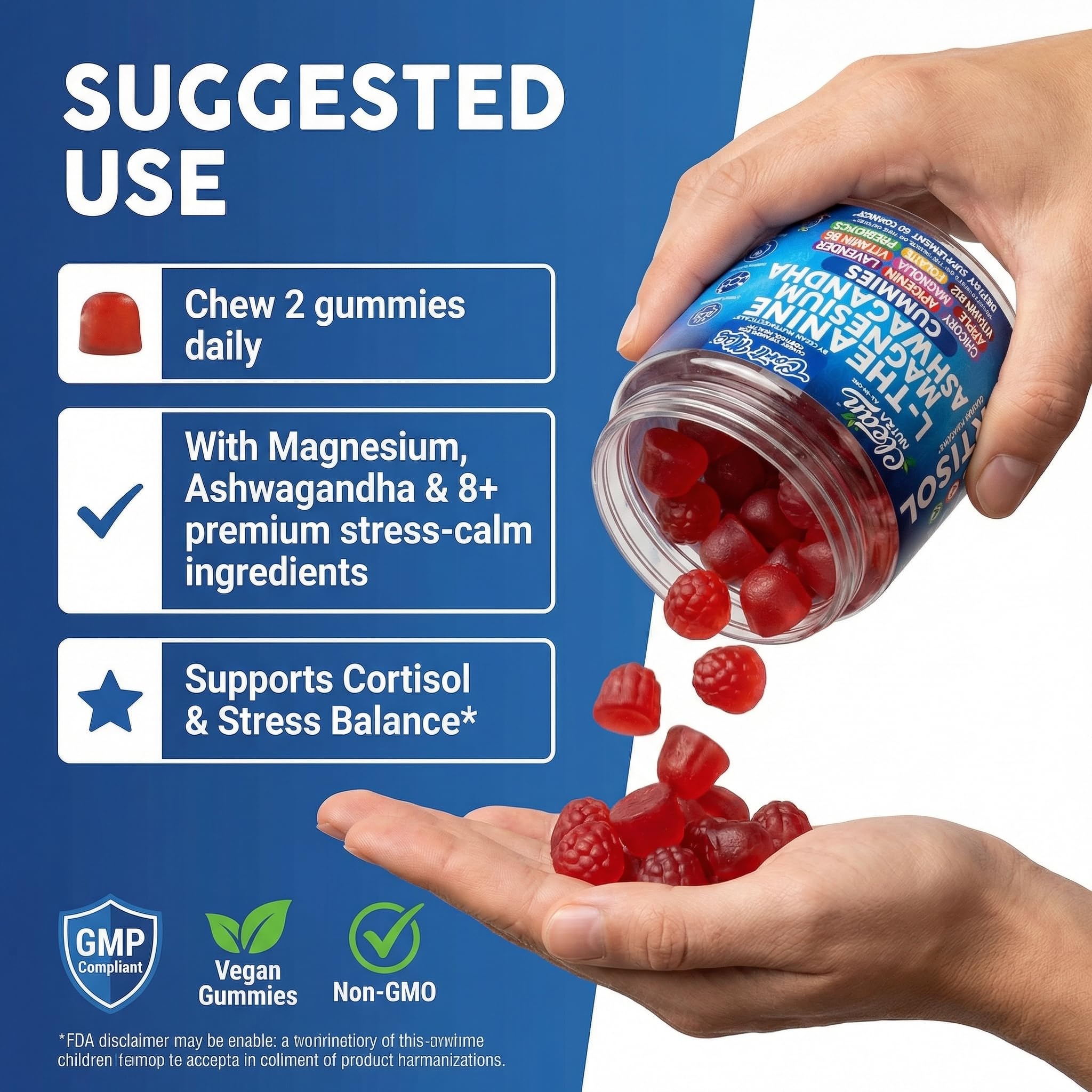Clean Nutra Cortisol Supplement Gummies L-Theanine Magnesium Ashwagandha Apigenin Vitamin B6 Sleep and Calm Support Lavender Chicory Prebiotic Advanced Gummy Formula Clean Nutraceuticals Au supplements