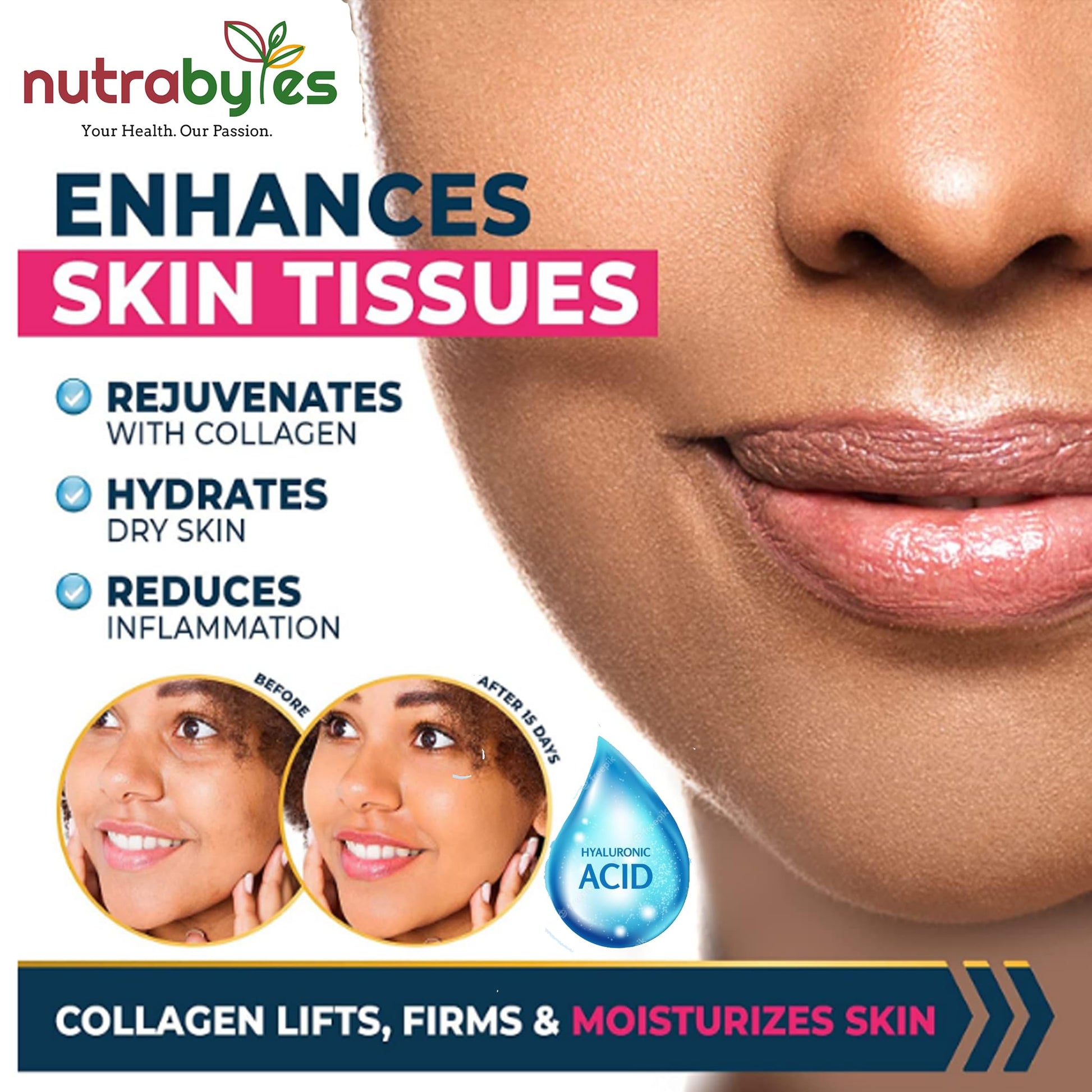 High Strength Marine Collagen with Hyaluronic Acid, Retinol and Vitamin C | 180 Capsules - 3 Months Supply NUTRABYTES Au supplements