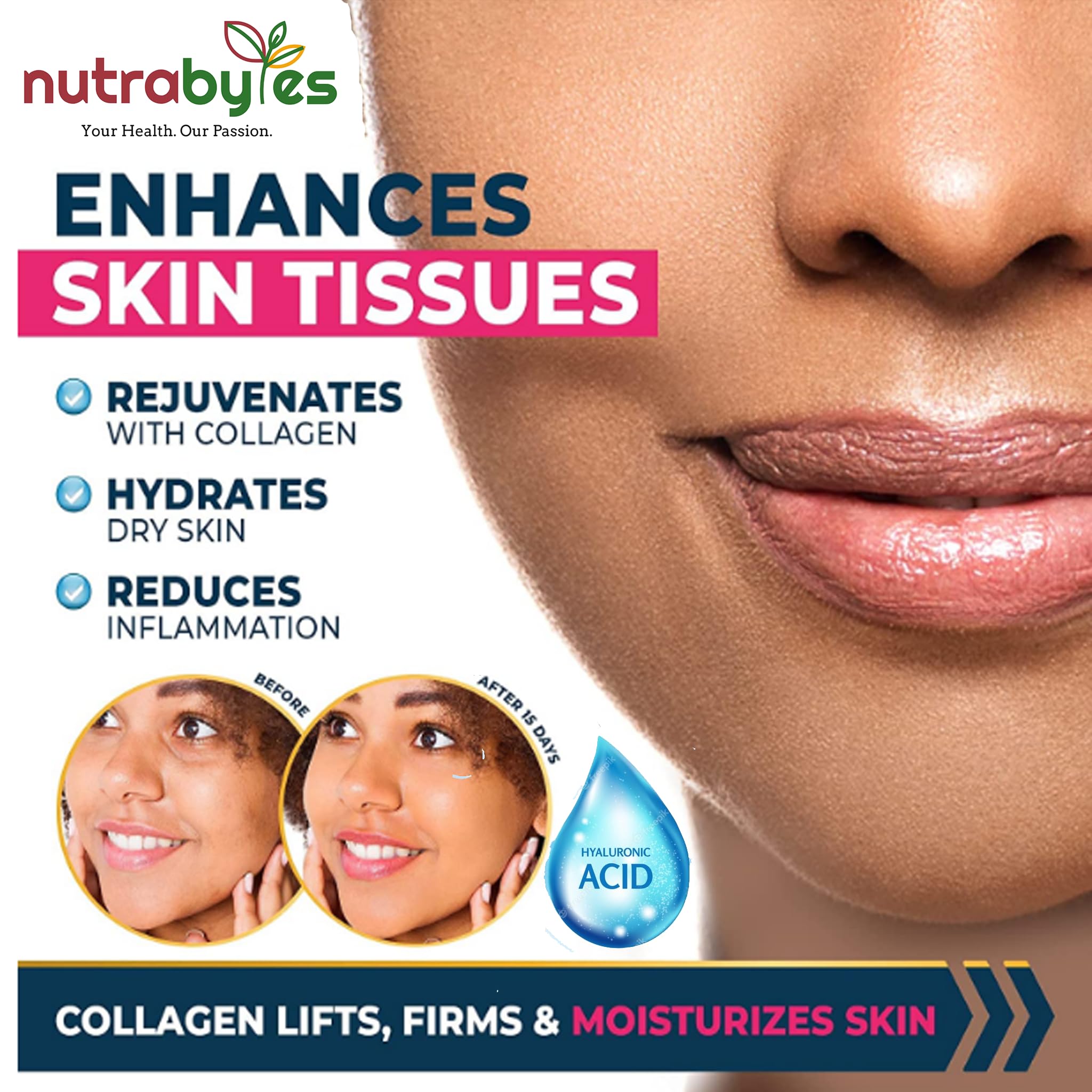 High Strength Marine Collagen with Hyaluronic Acid, Retinol and Vitamin C | 180 Capsules - 3 Months Supply NUTRABYTES Au supplements