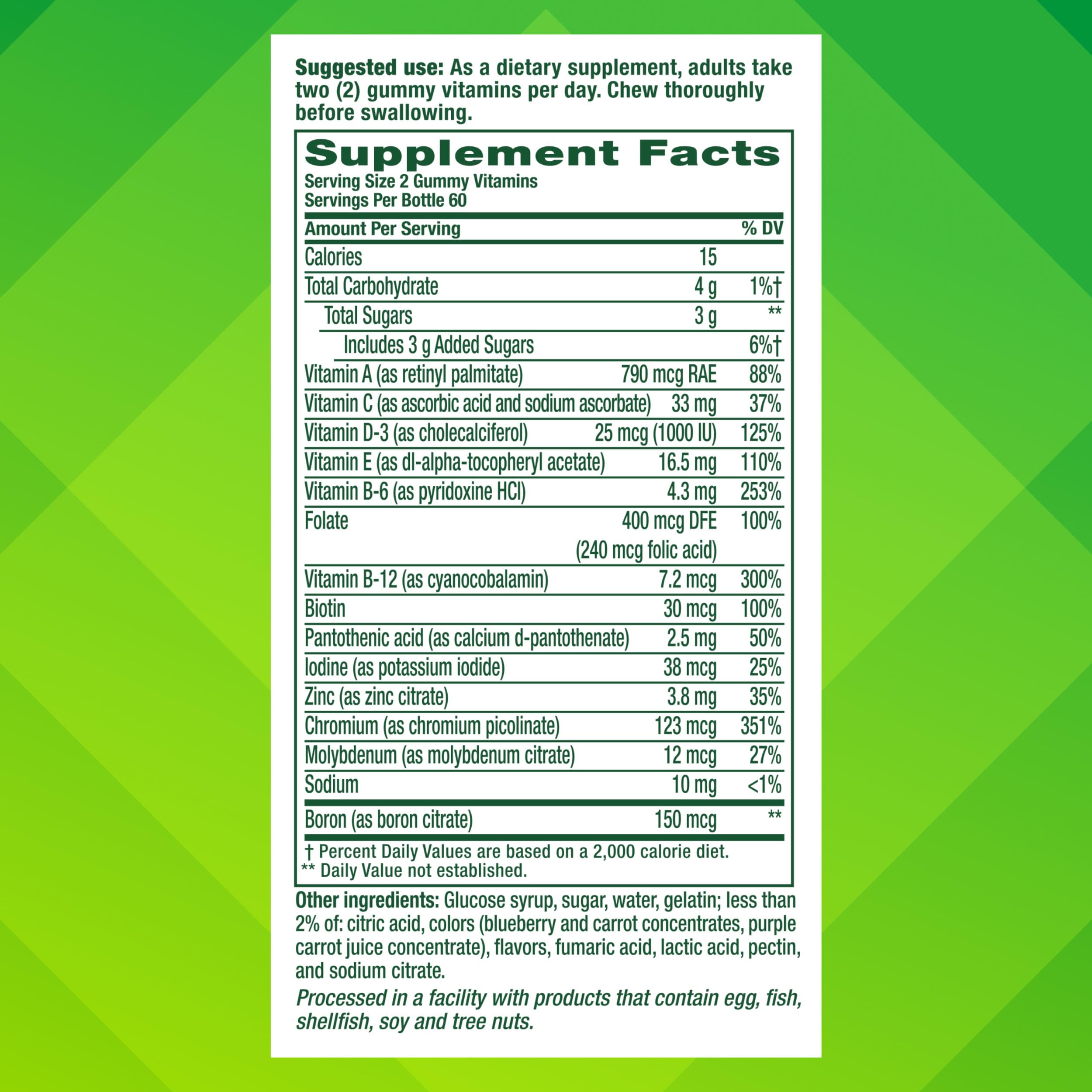vitafusion Adult Gummy Vitamin Supplement for Men, Berry Flavored, A, C, D, E, B6, B12, Daily, 120 Count, 60 Day Supply Vitafusion Au supplements