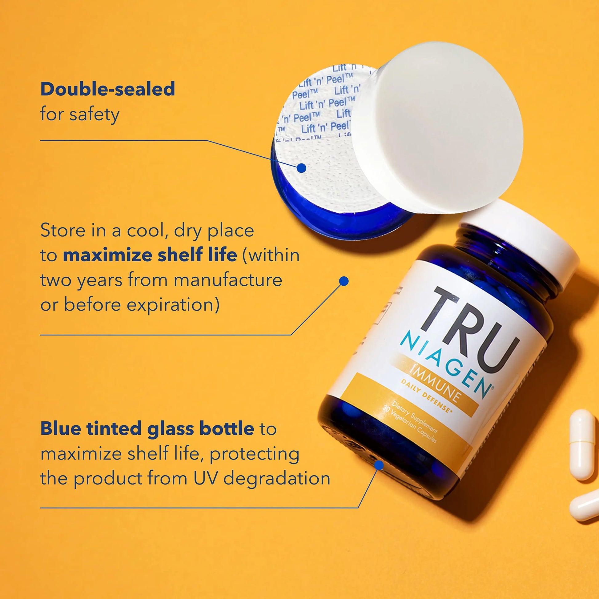 TRU NIAGEN Immune Support Supplement - Daily Defense - Vitamin C from Fermentation, Vegan Vitamin D3 2000 IU, Zinc, Plus Theracurmin (Curcumin) + Multi Award-Winning NAD Boosting Niagen 150mg 30ct TRU NIAGEN Au supplements