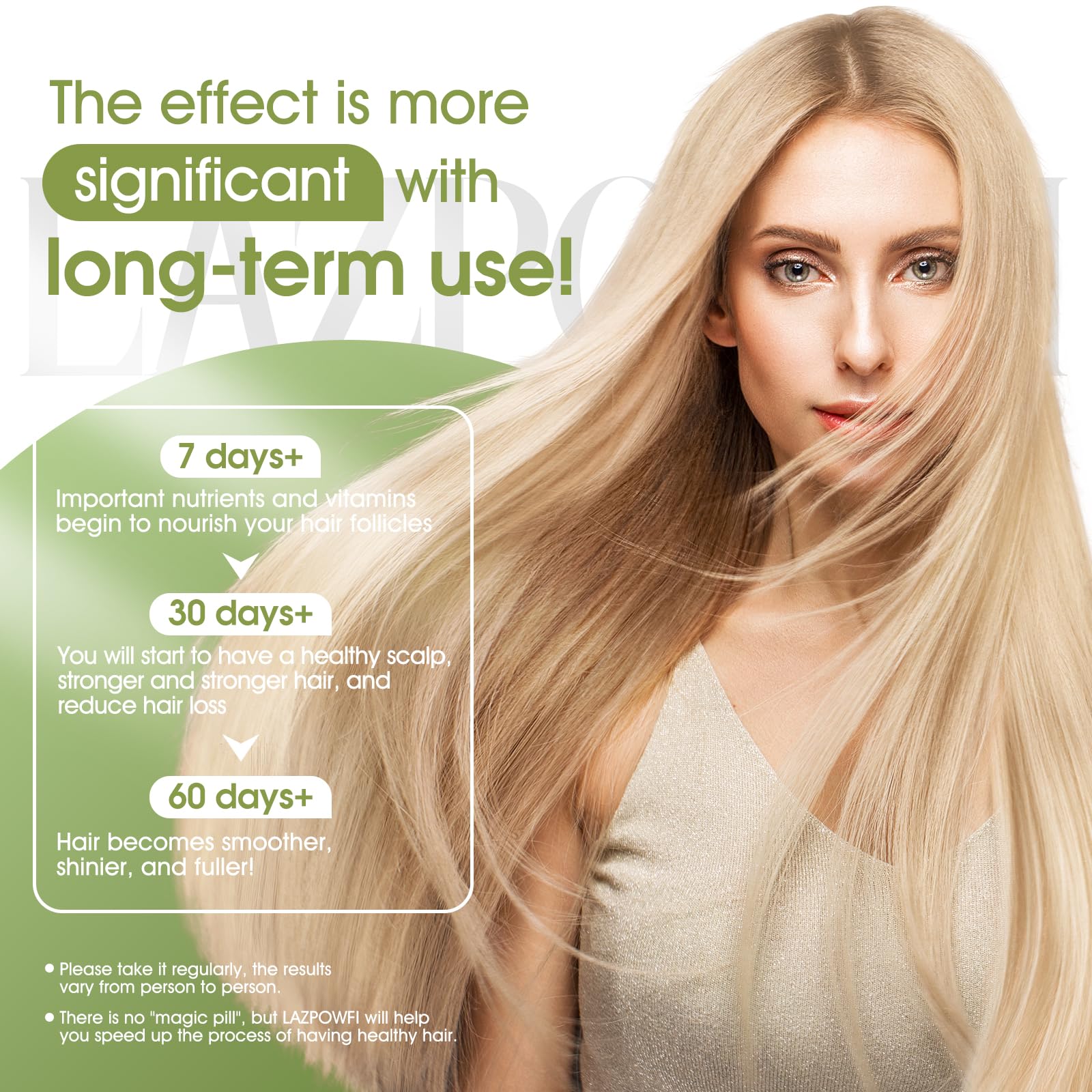 Lazpowfi Hair Growth Supplement, Biotin 10000mcg, 32-in-1 with Vitamin A, B3, C, Magnesium, Calcium, Hair Growth Products, Supports Hair & Nails Natural Growth Vitamins, for Women & Men - 30 Servings Lazpowfi Au supplements