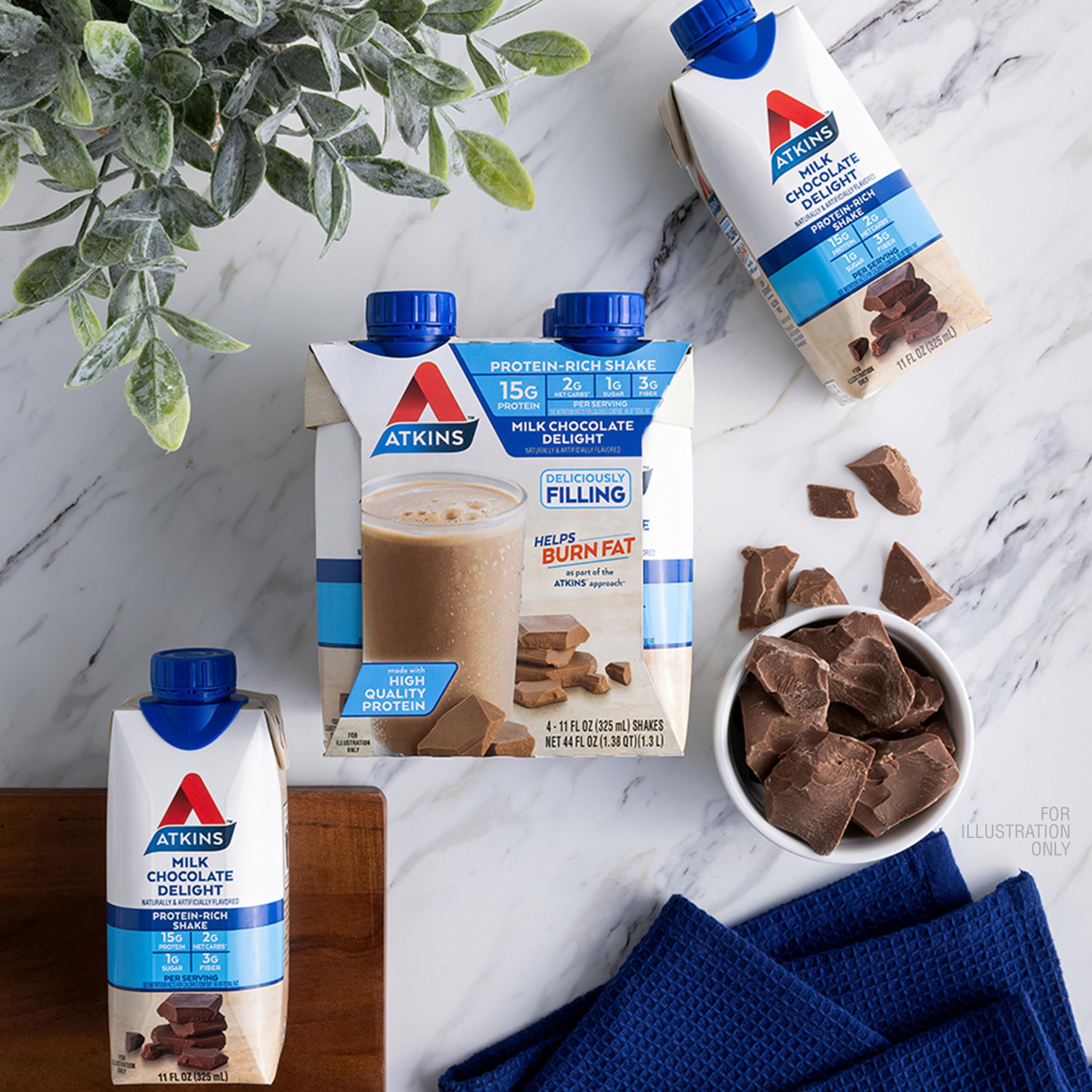 Atkins Milk Chocolate Delight Protein Shake, 15g Protein, Low Glycemic, 2g Net Carb Atkins Au supplements