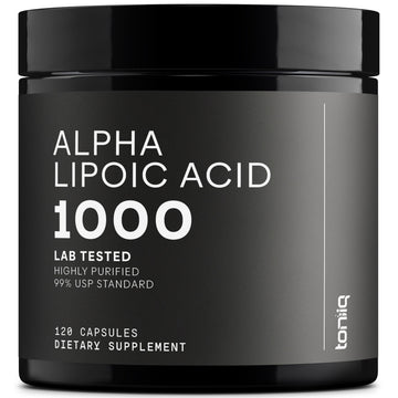 Toniiq 1000mg Ultra High Strength Alpha Lipoic Acid Capsules - Highly Purified 99%+ USP Standard - 120 Capsules ALA Supplement Toniiq Au supplements