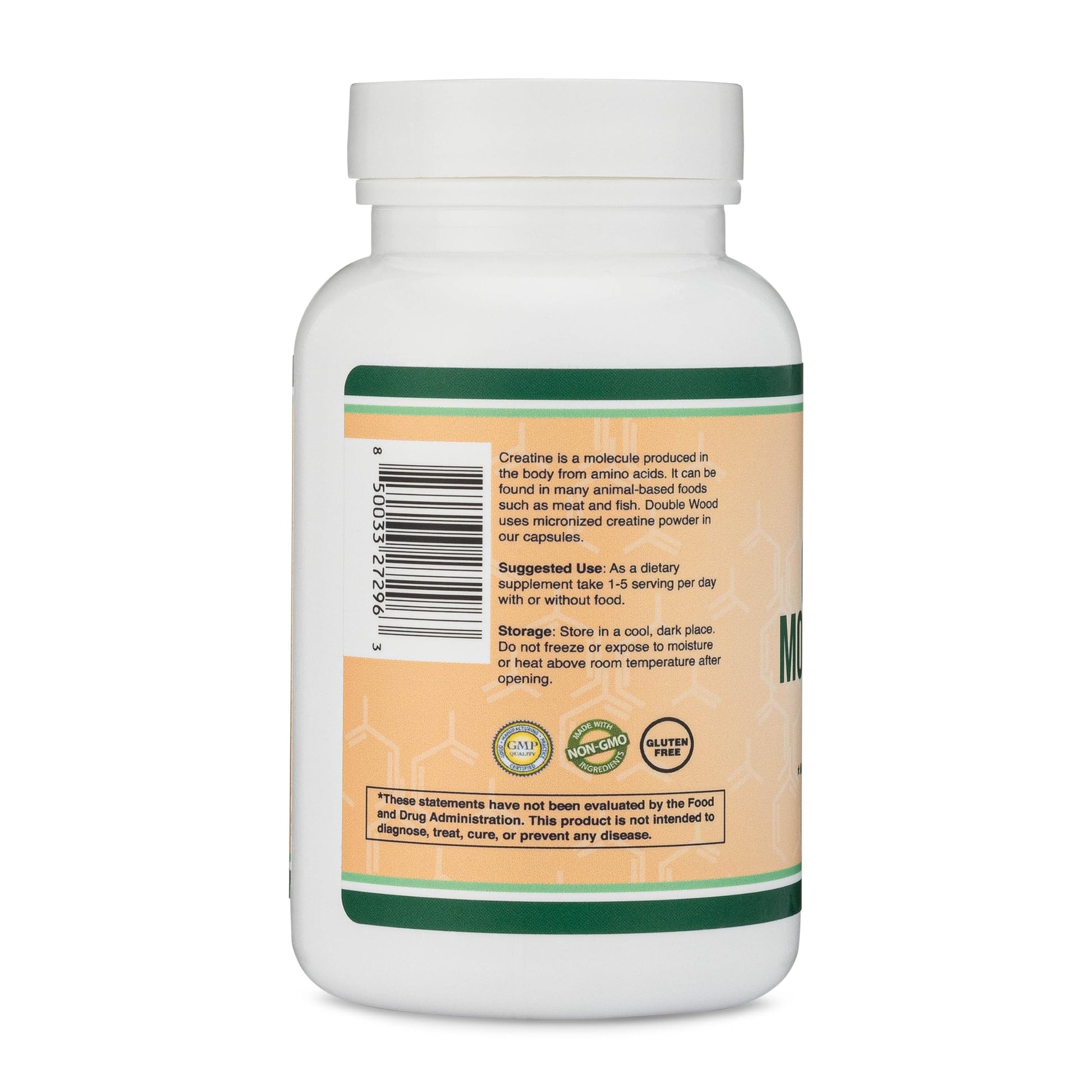 Creatine Monohydrate Capsules - 1g per Serving, 120 Count - No Fillers, Vegan Safe, Non-GMO, Gluten Free by Double Wood Double Wood Supplements Au supplements