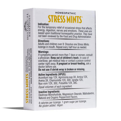 Historical Remedies Stress Mints (1 Pack) | Homeopathic Lozenges to Aid Stress & Digestion, Organic Peppermint Flavor, Vegan & Gluten-Free, Non-Habit Forming Historical Remedies buy supplements Au