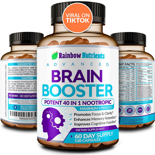 40-in-1 Brain Booster Supplements for Memory, Focus, Clarity, Energy, Performance Rainbow Nutrients, LLCAU supplements