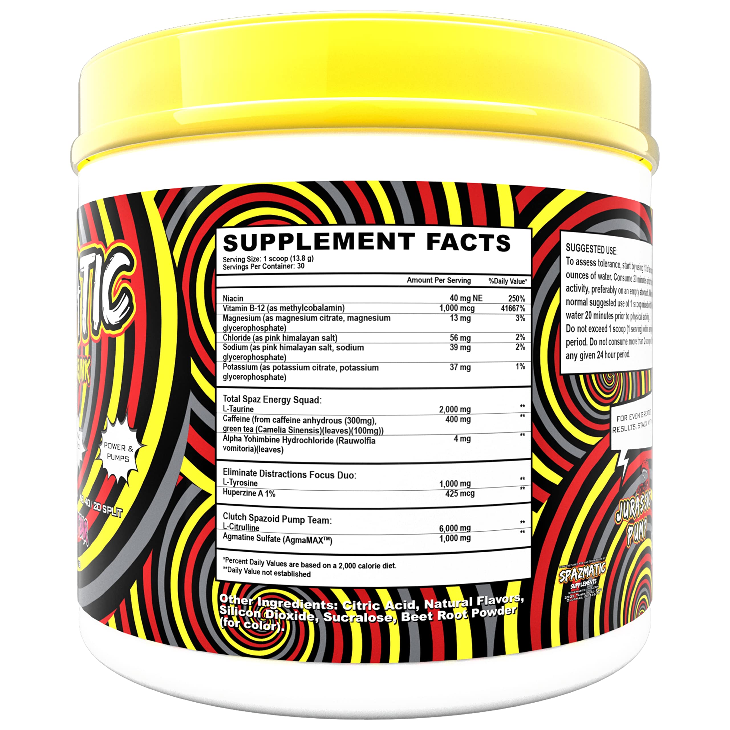 Spazmatic Pre-Workout Powder - 400mgs Caffeine - 6 Grams Pure Citrulline for Muscle TIM MURIELLO'S SPAZMATIC PRE-WORKOUT DRINK Au supplements